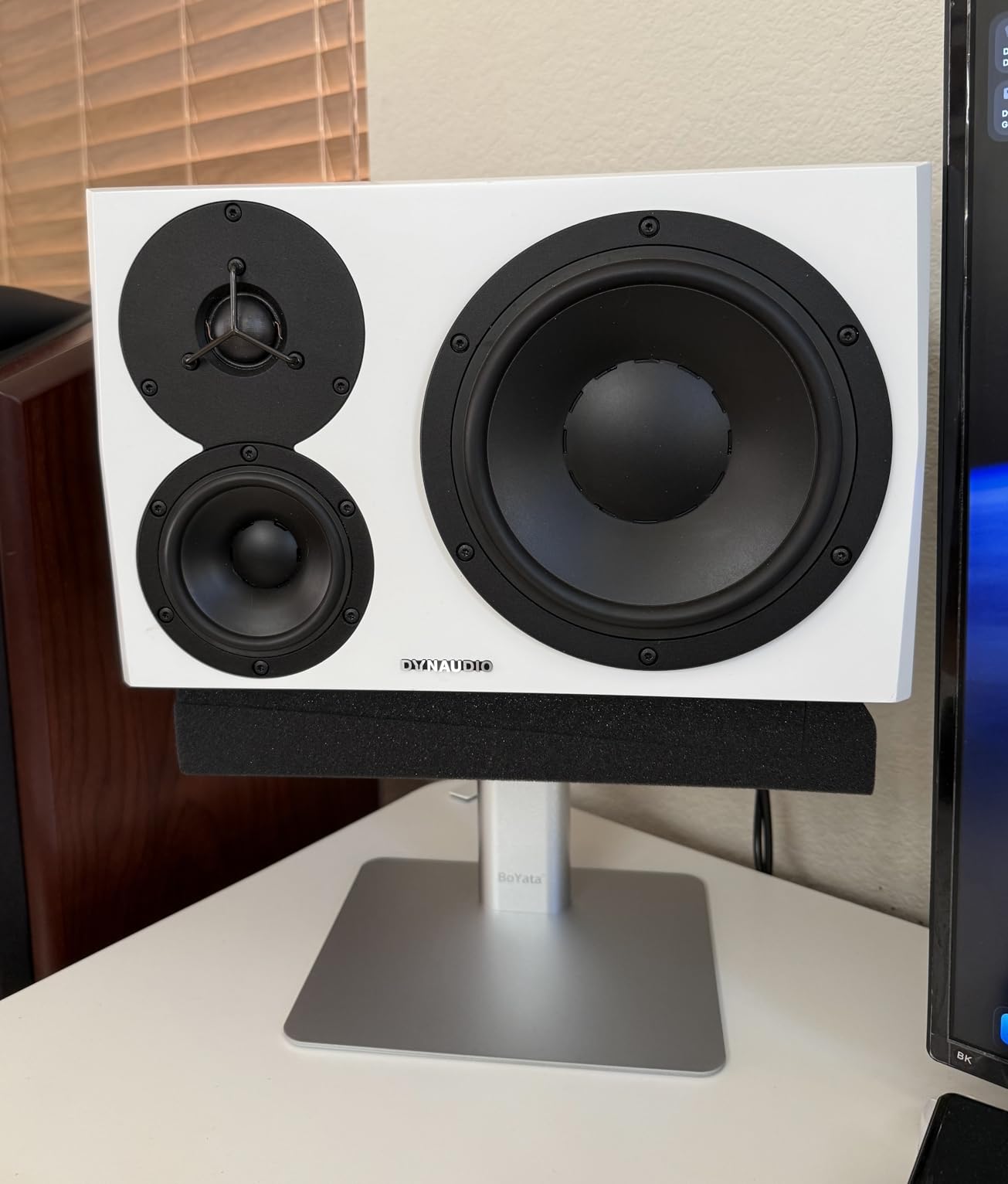 BoYata Monitor Stand, Adjustable Monitor Riser Metal Computer Stand Compatible with TV, PC, Laptop, Computer, iMac, and All Screen Display-Black customer photo 1