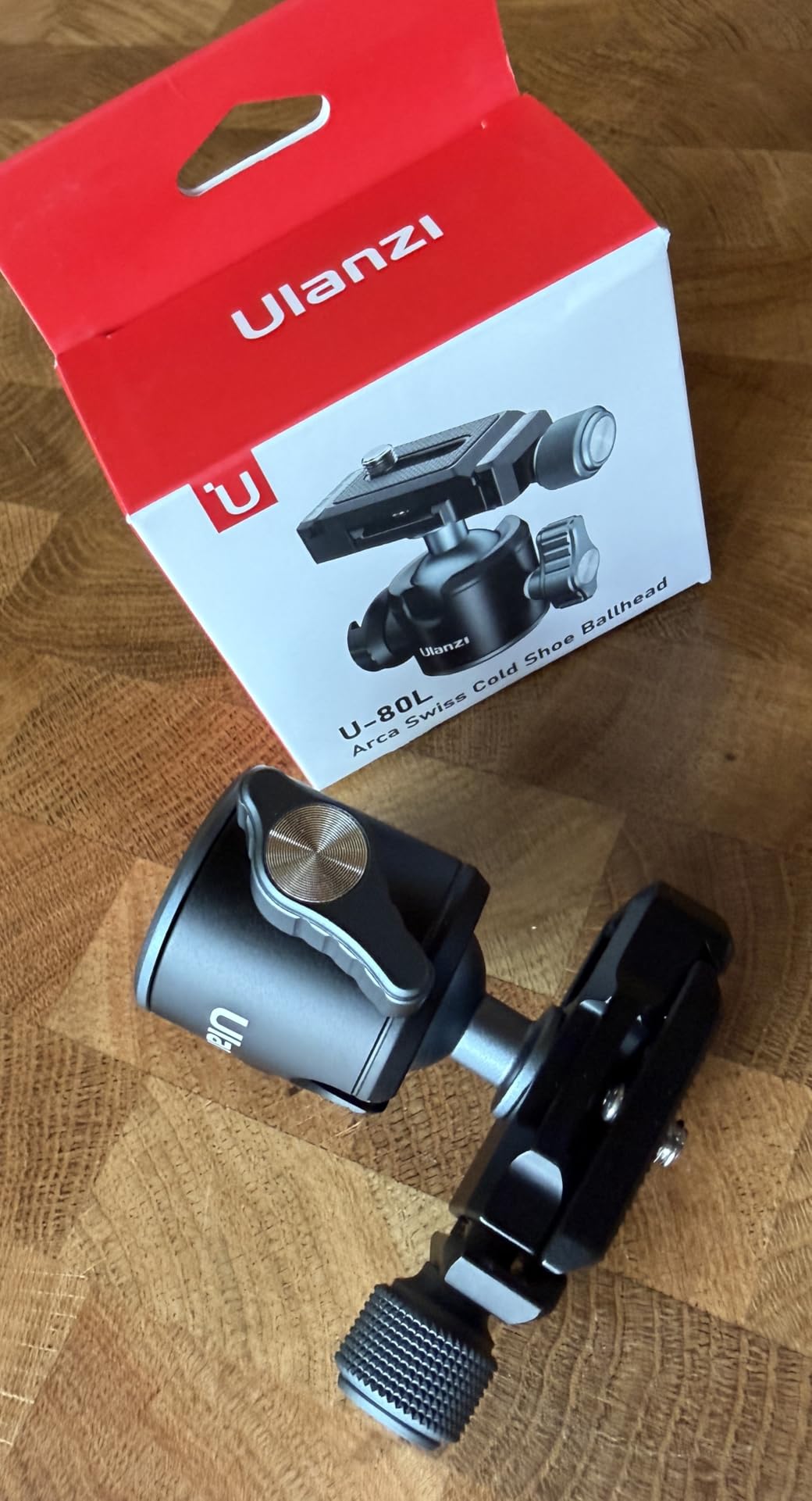 ULANZI U-80L Metal Ball Head Camera Mount Arca Swiss 360 Rotating with Quick Release Plate & Cold Shoe, 22lbs/10kg Load for 1/4