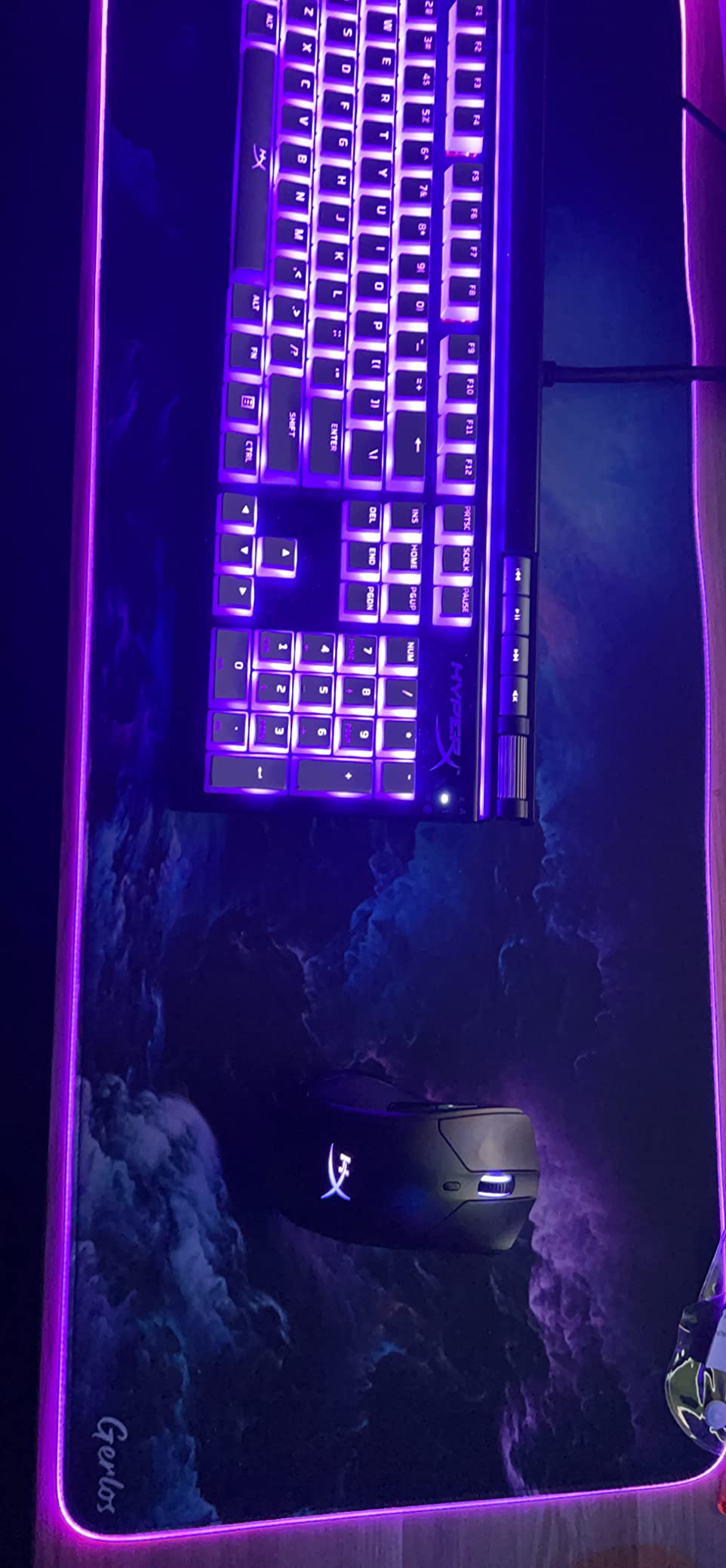 Gerlos RGB Gaming Mouse Pad, Large Extended LED Desk Mat with 12 Light Modes, Non-Slip Rubber Base, Water-Resistant, 31.5×11.8 Inch customer photo 2