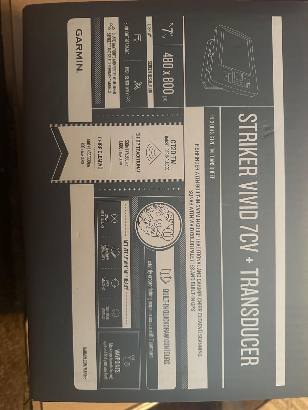 Garmin Striker Vivid 7cv, U.S. with GT20-TM Transducer - 7-inch Color Fishfinder customer photo 1