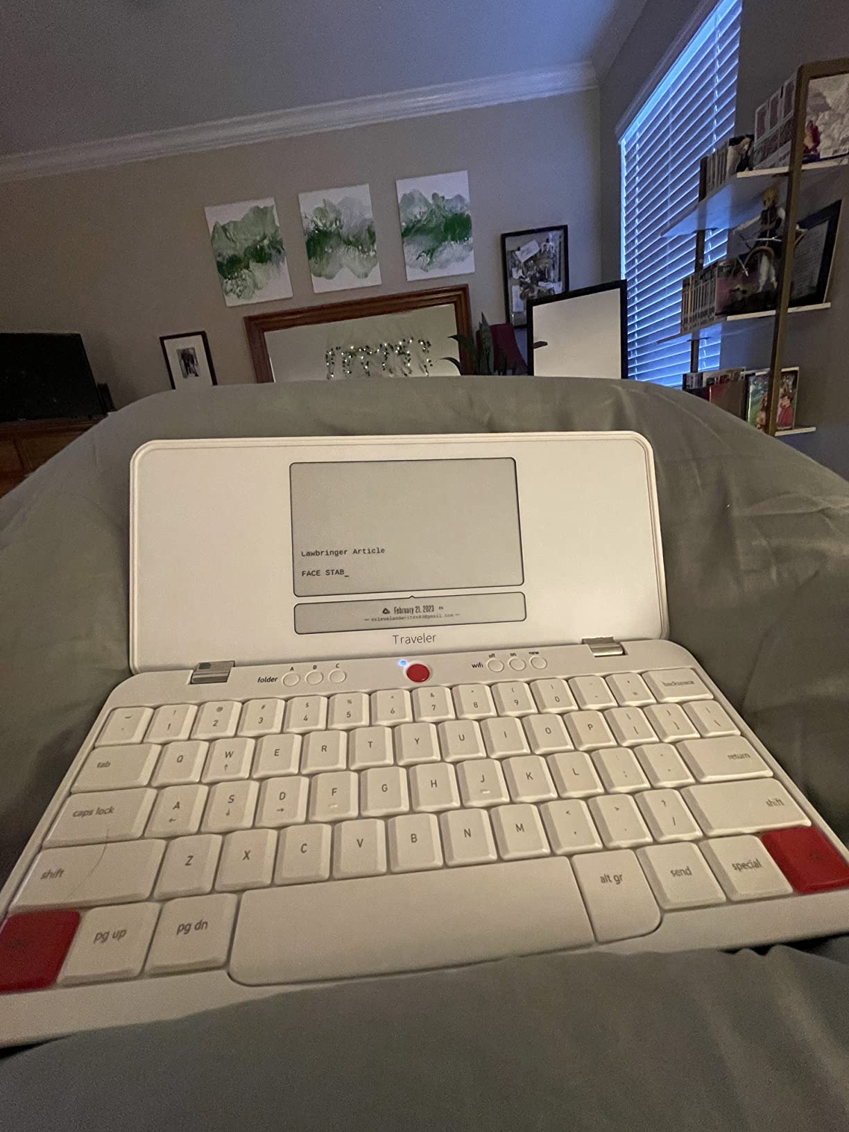 Freewrite Traveler | Lightweight and Portable Typewriter with E Ink Digital Screen for Distraction-Free Drafting | Word Processor with Wifi Cloud Sync and Long Battery Life for Writers on the Move customer photo 1