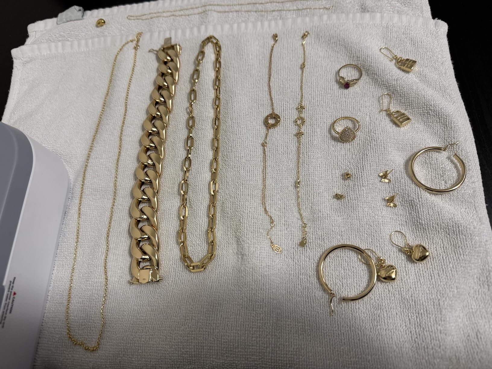 KUNPHY Ultrasonic Jewelry Cleaner, Jewelry Cleaner Machine 12oz 46KHz, Professional Sonic Cleaner with One-Touch Operation, Sonic Cleaner for Rings, Glasses, Jewelry, Dentures White customer photo 1