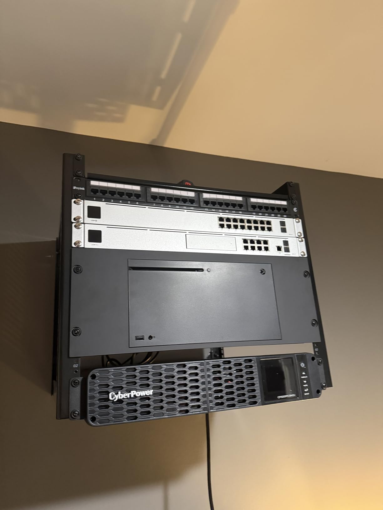 ECHOGEAR 10U Network Rack - Wall Mountable Heavy Duty 4 Post Design with Open Frame, Includes 2 1U Vented Shelves customer photo 1