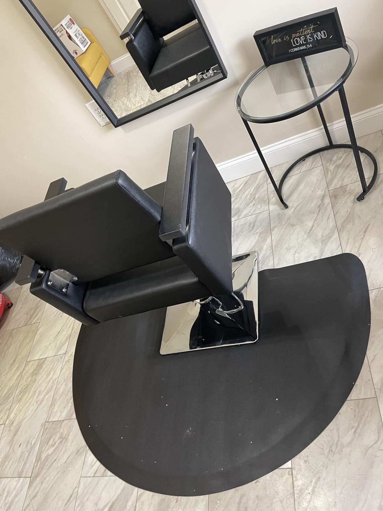 OmySalon Hydraulic Styling Chair for Hair Salon, Modern Hairdressing Barber Chair w/Square Base & Footrest, 360 Degrees Swivel, Beauty Spa Equipment customer photo 2