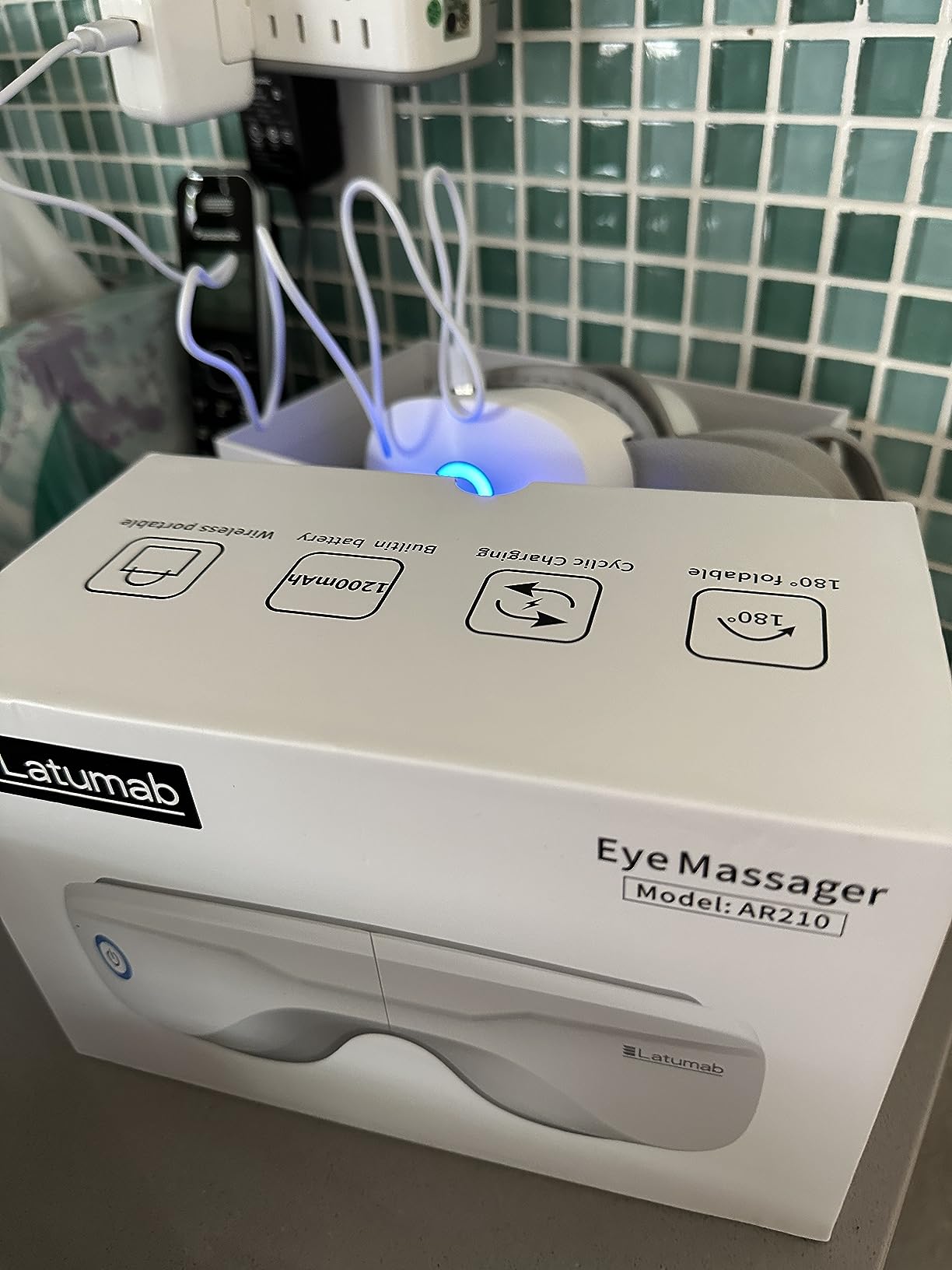 latumab Eye Massager with Heat, Heated Eye Mask with Bluetooth Music, Face Massager, Mask for Migraine & Headache Relief, Improved Sleep, Birthday Gifts for Mom Dad Women Men Her Him customer photo 1