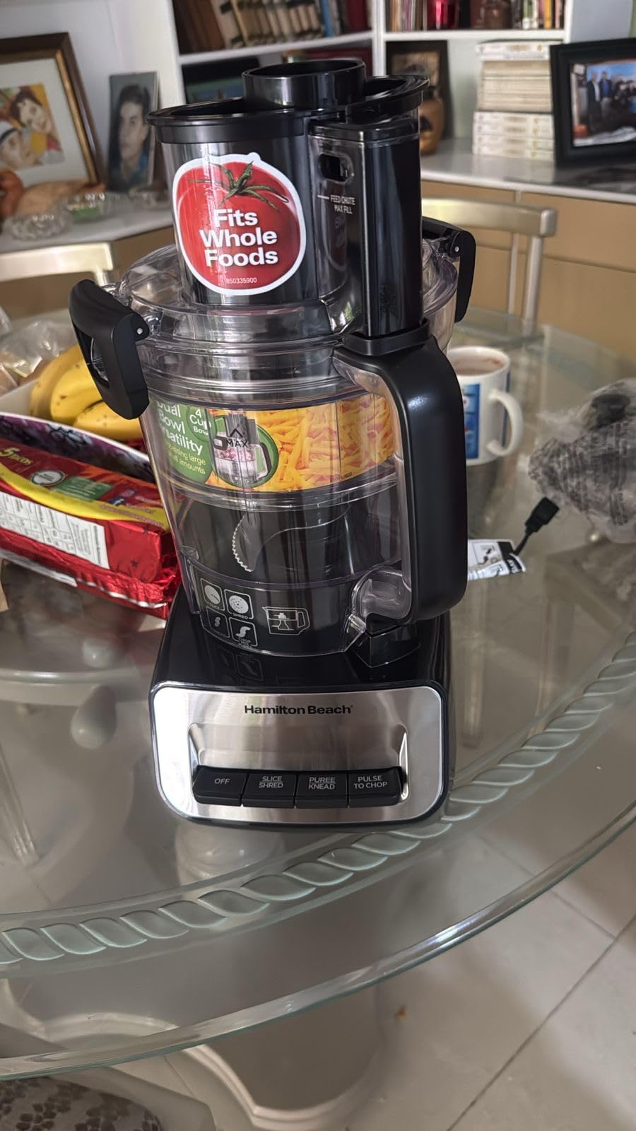 Hamilton Beach Stack & Snap Food Processor and Vegetable Chopper, Stainless Steel Blades, 14 Cup + 4-Cup Mini Bowls, 3-Speed 500 Watt Motor, Black (70585) customer photo 1