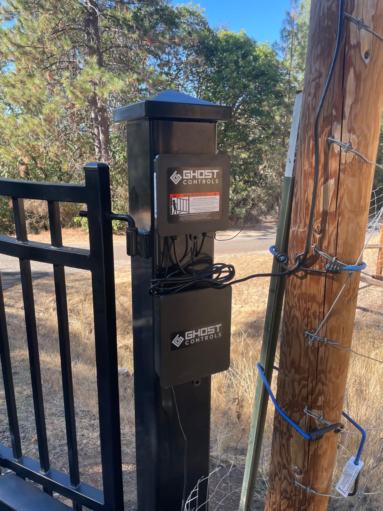 Ghost Controls Automatic Gate Opener Kit for Column Mounted and Decorative Driveway Swing Gates with Gate Opener Remote - Solar Capable - Manor Series - Model HDP2 customer photo 1