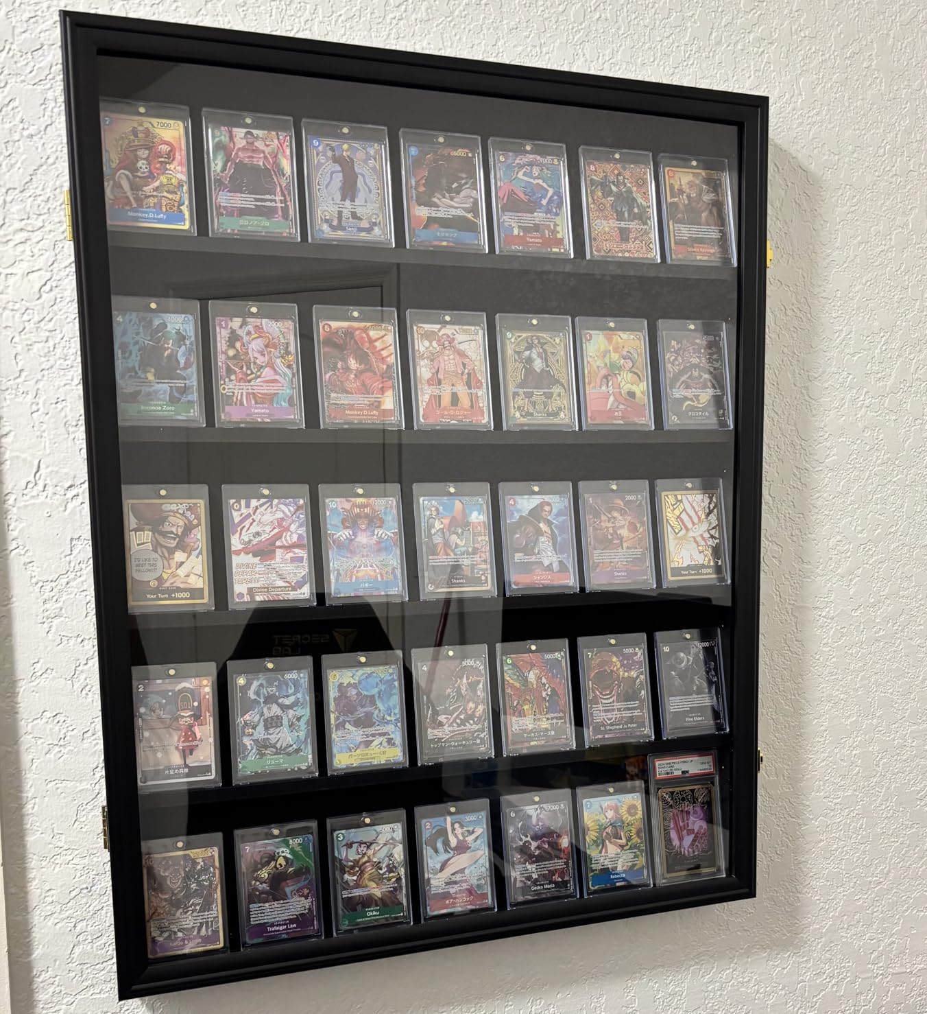 35 Graded Sports Card Display Case - Baseball Card Display Frame with UV Protection Clear View Lockable Wall Cabinet for Basketball Collectible Trading Card Black Finish customer photo 1