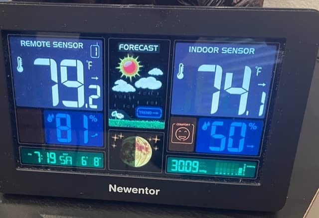 Newentor Weather Station Wireless Indoor Outdoor, Indoor Outdoor Thermometer Wireless, 7.5