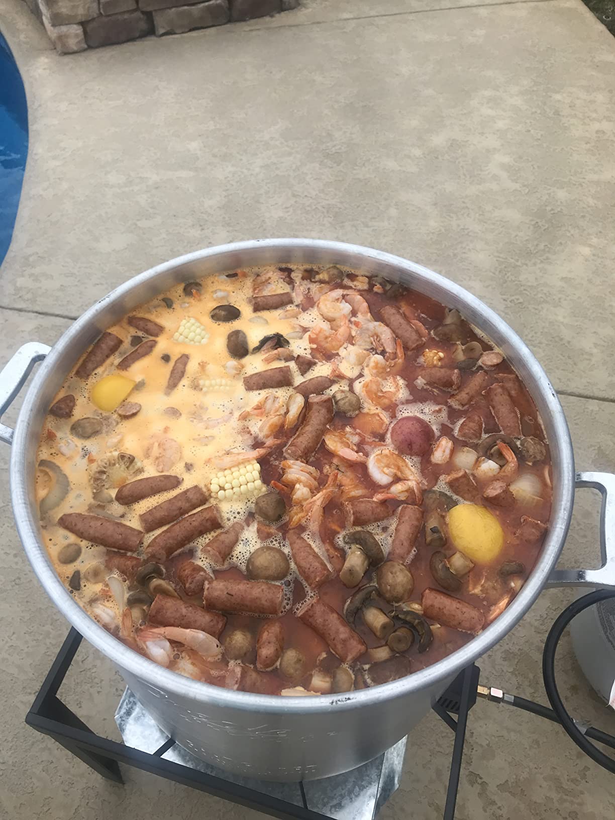 Creole Feast SBK0601 60 Qt. Seafood Boil Pot with Basket and Burner, Outdoor Aluminum Propane Boiler with 10 PSI Regulator, 100,000 BTU, Ideal for Cooking Crawfish, Crab, Shrimp, Fish customer photo 2