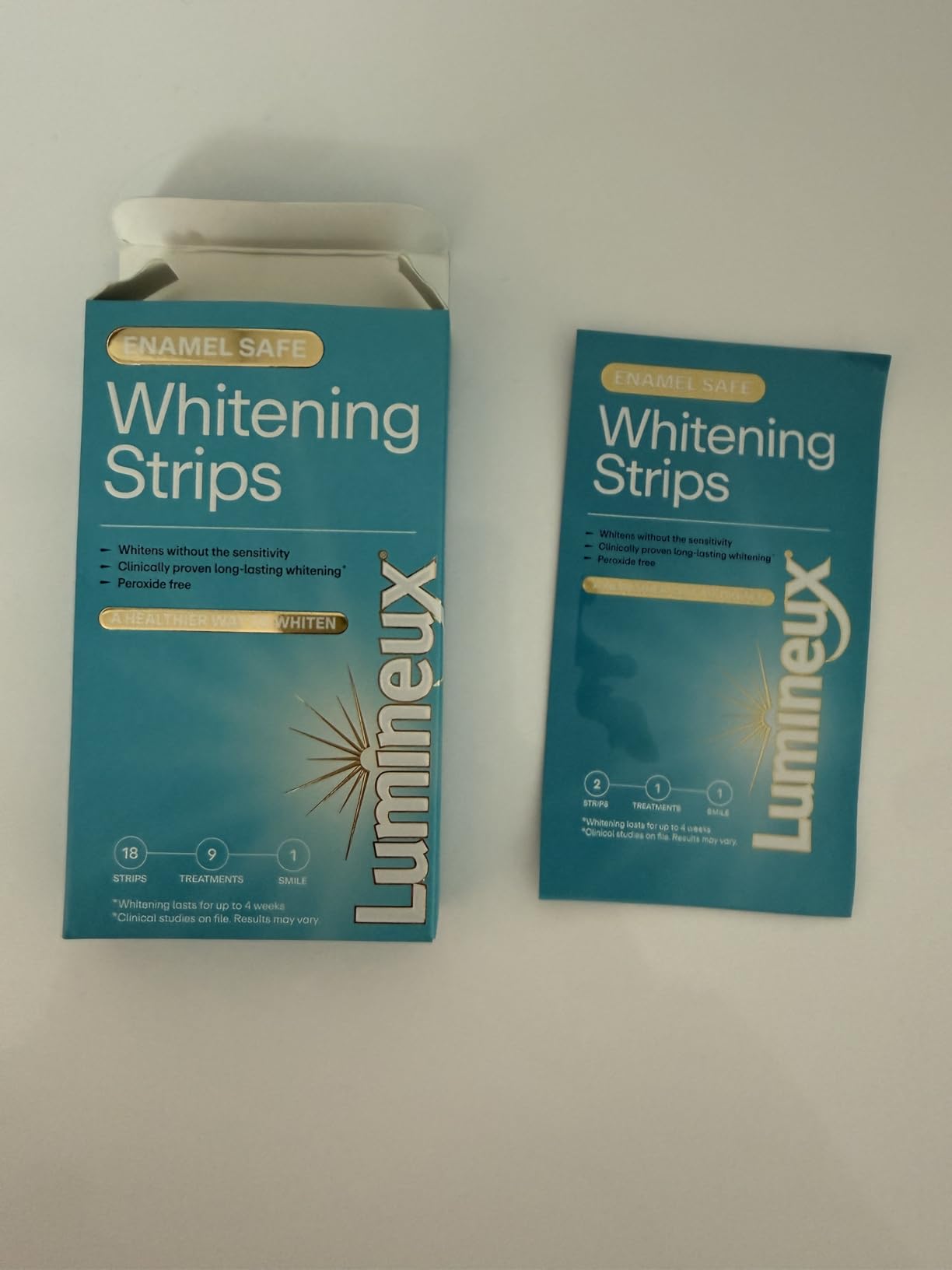 Lumineux Teeth Whitening Strips Kit - 9 Treatments - Peroxide Free - Enamel Safe customer photo 2
