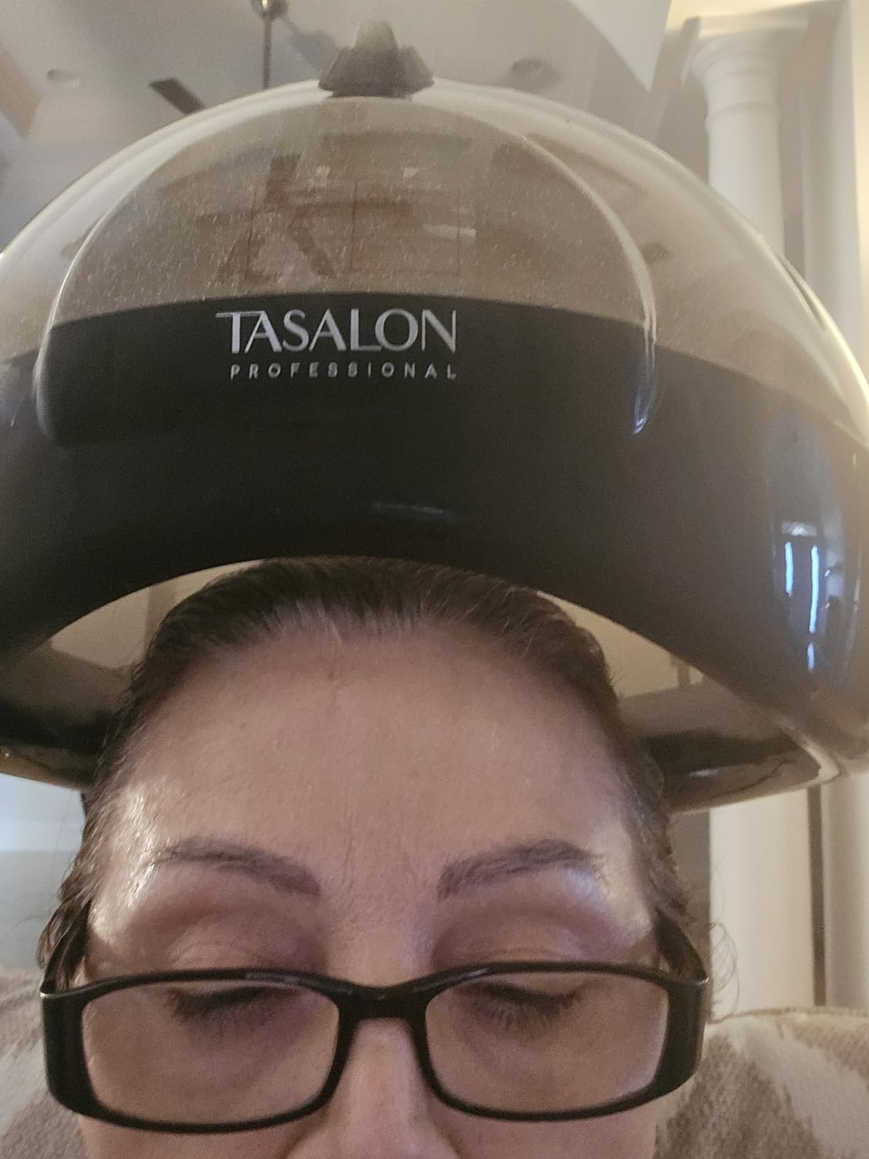 TASALON Standing Hair Steamer for Deep Conditioning - Hooded Steam Cap for Natural, Dyed Hair - Professional Steamer for Hydration, Dry Hair Treatment-Heated Micro Mist Steamer for Spa, Home Use customer photo 1