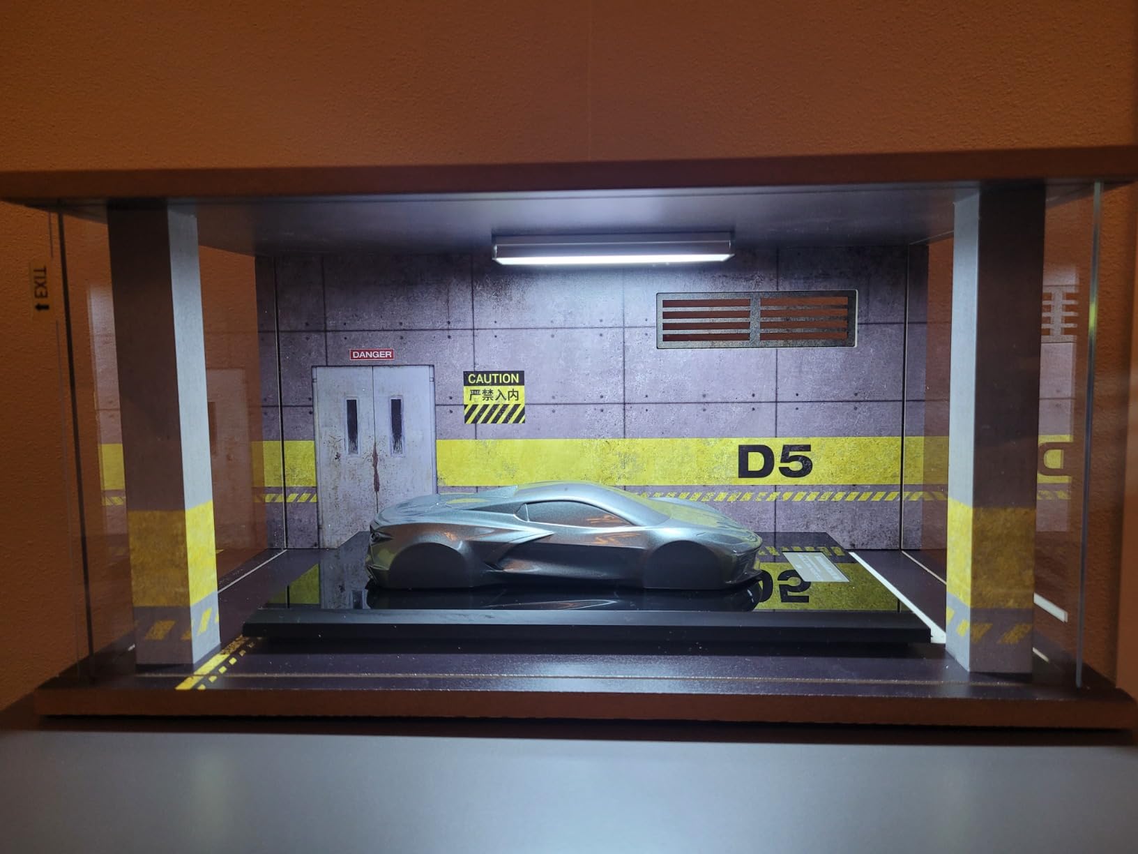 Display Case for 1/18 Diecast Cars, Acrylic Display Case for 1/12 Scale Toy Motorcycle with LED Lighting, D5-3 Open Side Grey customer photo 2