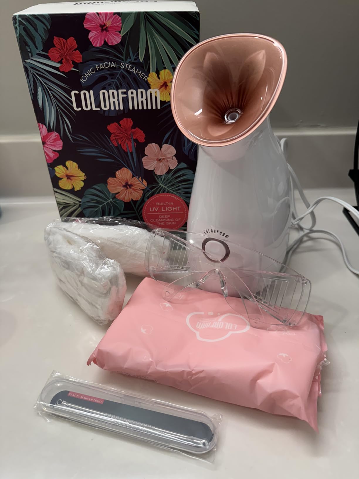 Colorfarm Facial Steamer Nano Ionic: Face Steamer Deep Cleaning Unclogs Pores - Humidifier Hot Mist Home Sauna Spa for Women Men Sinuses Moisturizing customer photo 2