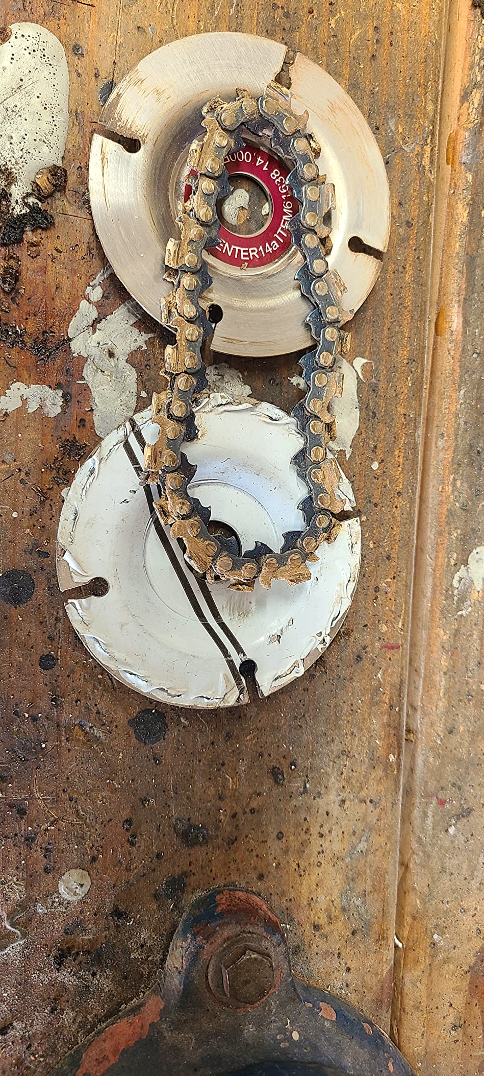 3 Pieces 5/8 Inch Wood Carving Chain Disc 4 Inch 22 Teeth Saw Blade Grinder Wood Carving Disc for 4 Inch/ 4-1/2 Inch Angle Grinder customer photo 2