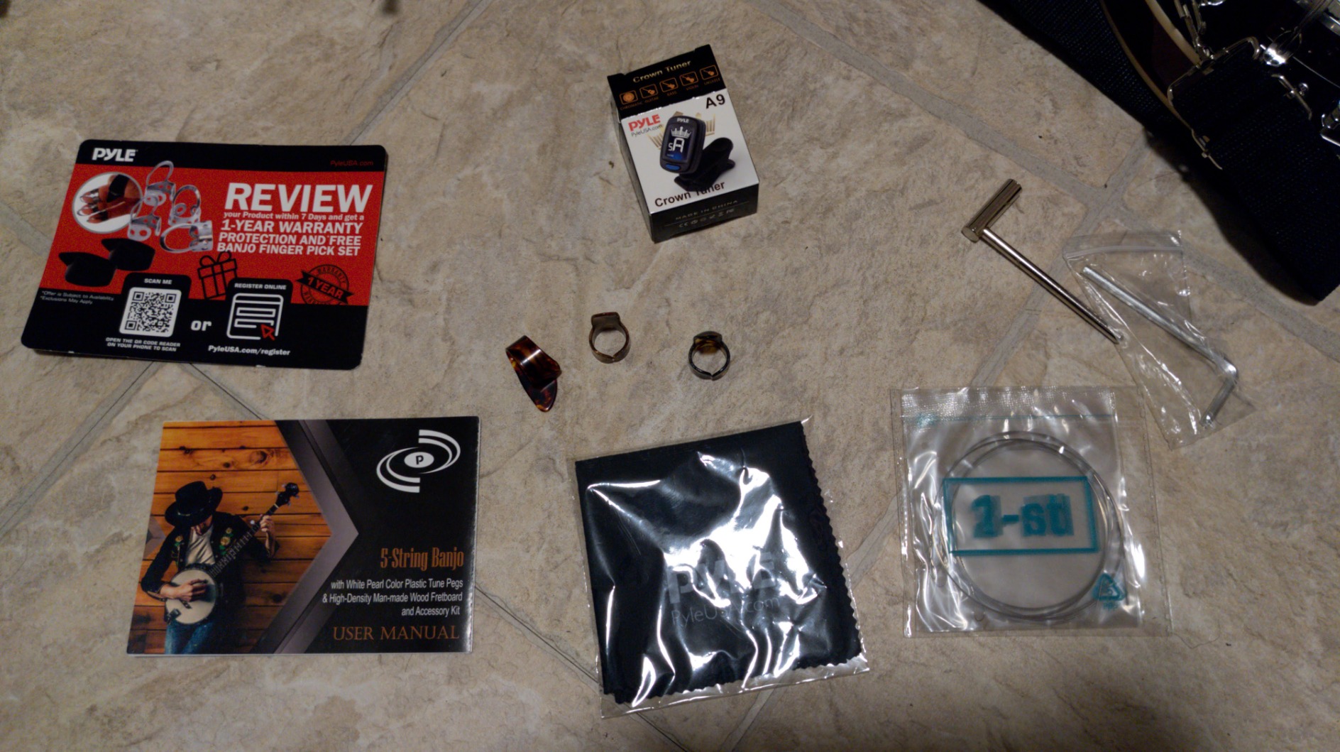 Pyle Banjo Kit with Remo Head and Sapele Resonator, 39