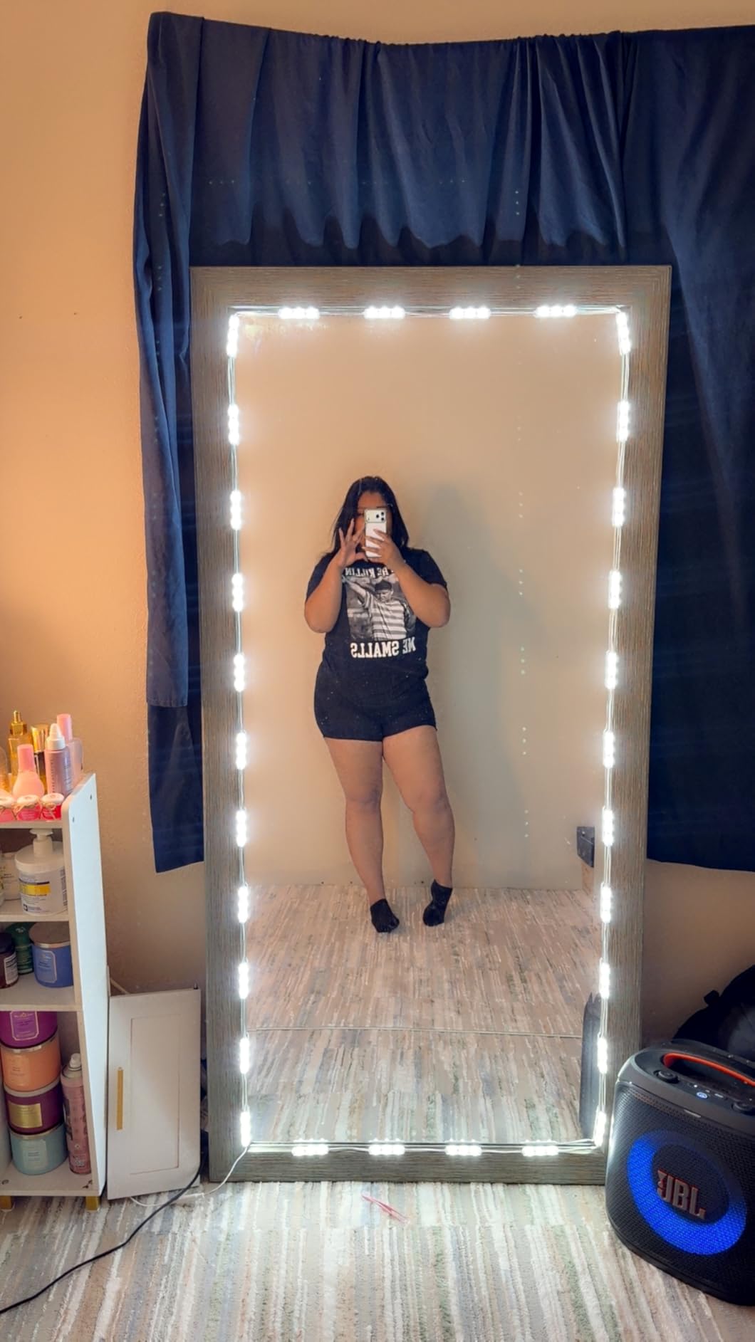 LPHUMEX Hollywood Glam Led Vanity Lights Kit, 14ft Dimmable Mirror Lights, Full Body & Bathroom Lighting, Plug in Floor Light with Power Supply customer photo 1