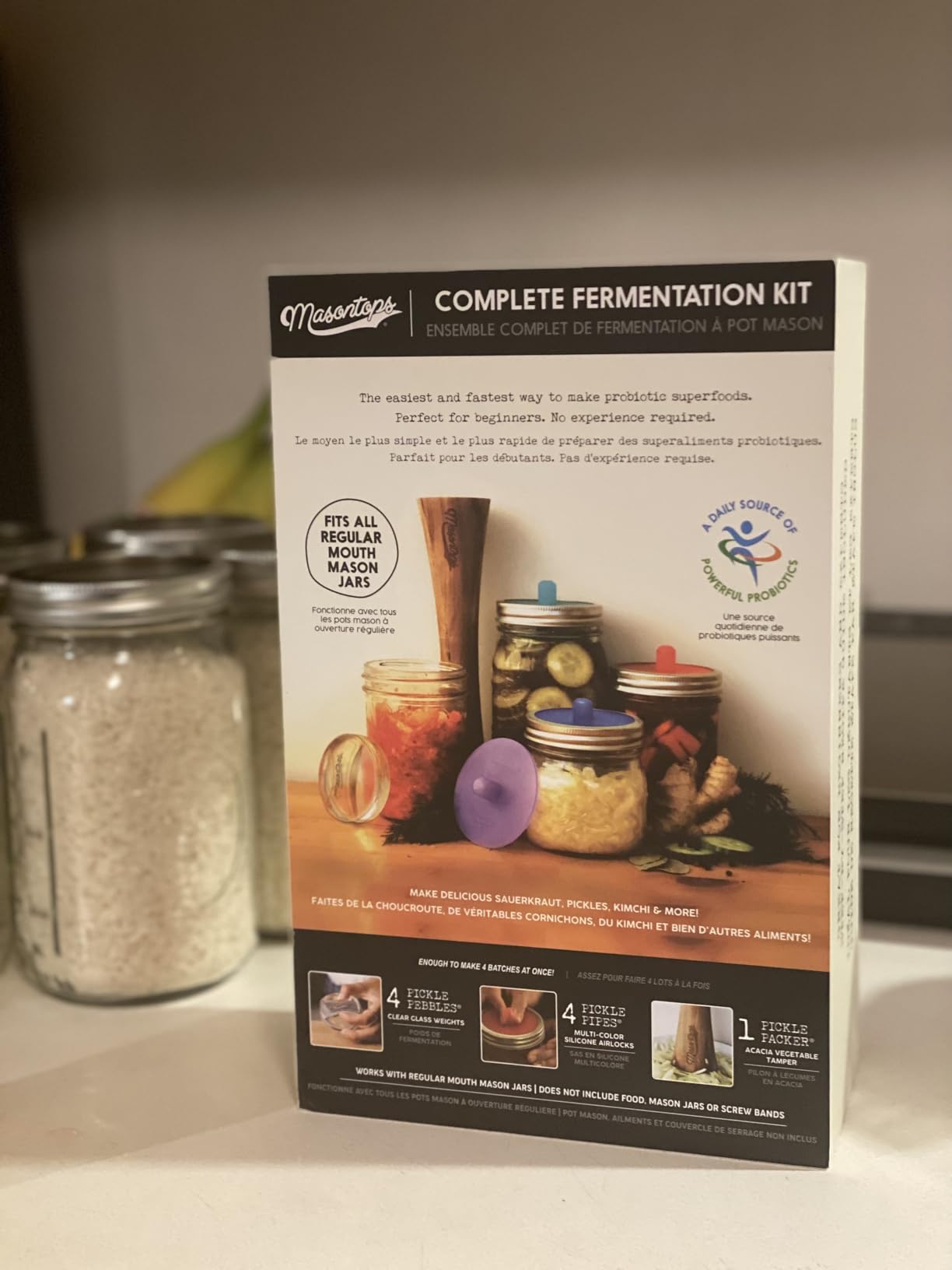 Masontops Complete Mason Jar Fermentation Kit - Easy Small/Regular Mouth Jars Vegetable Fermenting Set - DIY Equipment Essentials customer photo 2