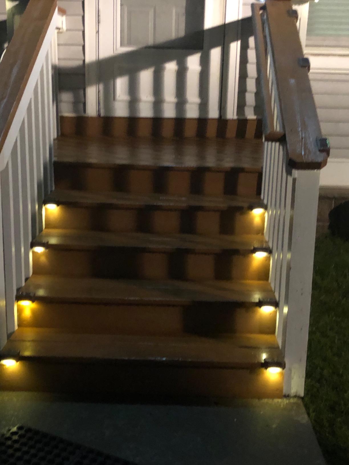 APONUO Solar Step Deck Fence Lights, Outdoor Waterproof Led, 16 Pcs, Path, Light, for Patio, Stairs, Garden Pathway, Step and Fences (Warm White) customer photo 2