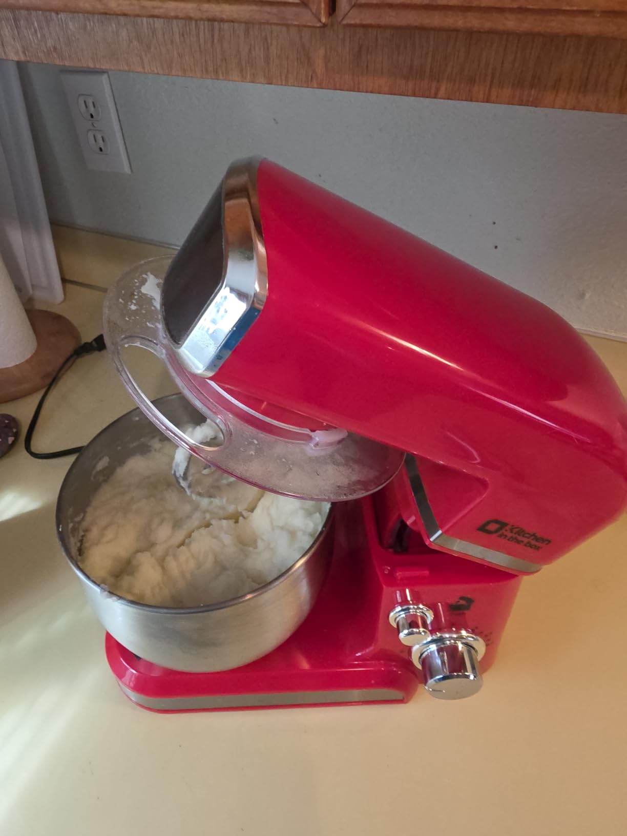 Kitchen in the box Stand Mixer, 3.2Qt Small Electric Food Mixer, 6 Speeds Portable Lightweight Kitchen Mixer for Daily Use with Egg Whisk, Dough Hook, Flat Beater (Pink) customer photo 1