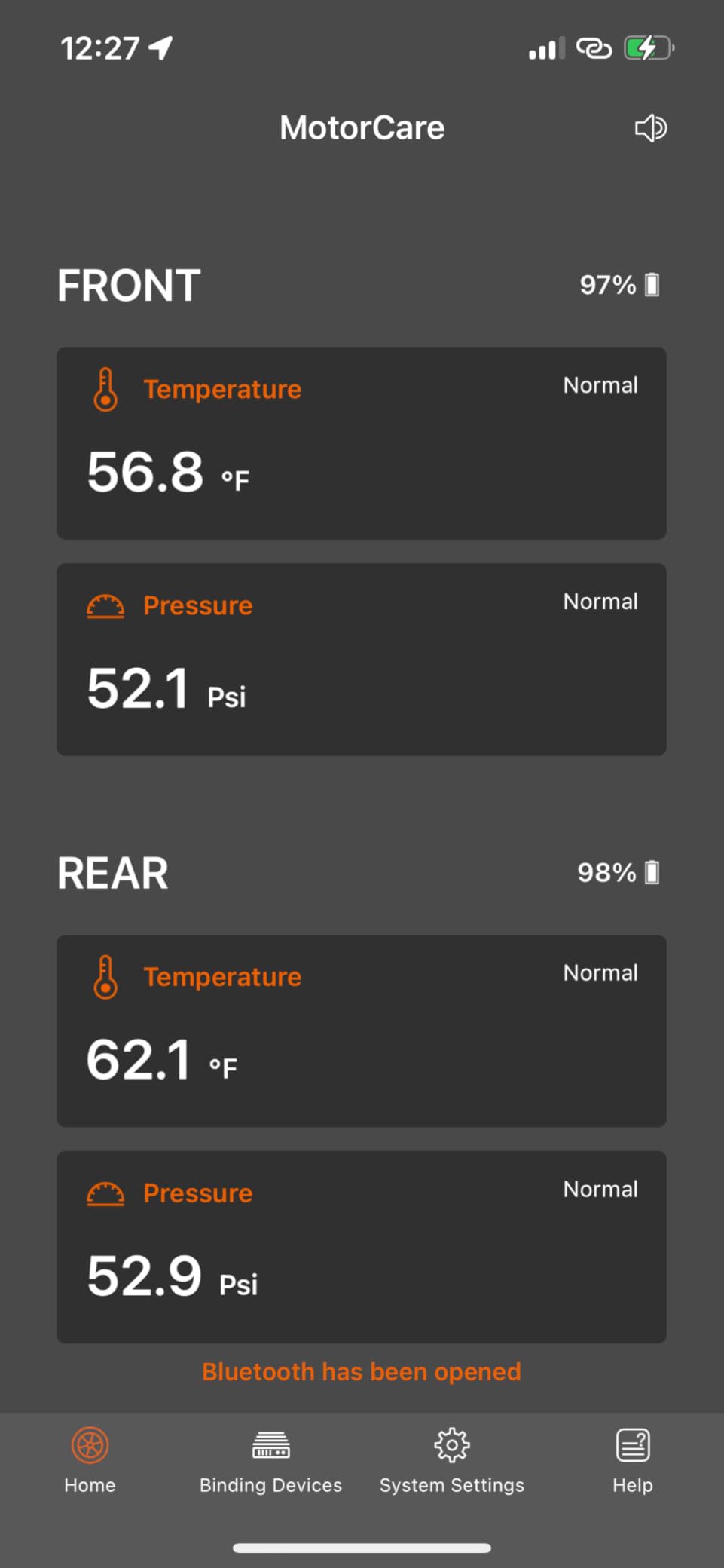 WISTEK Bluetooth Tire Pressure Monitoring System for Motorcycles with 2 External Sensors customer photo 1
