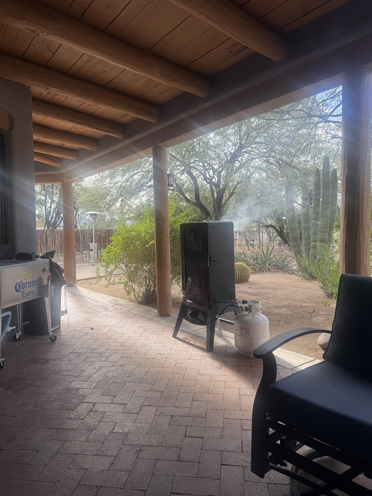 Pit Boss 3-Series Gas Vertical Smoker, Red Hammertone customer photo 1