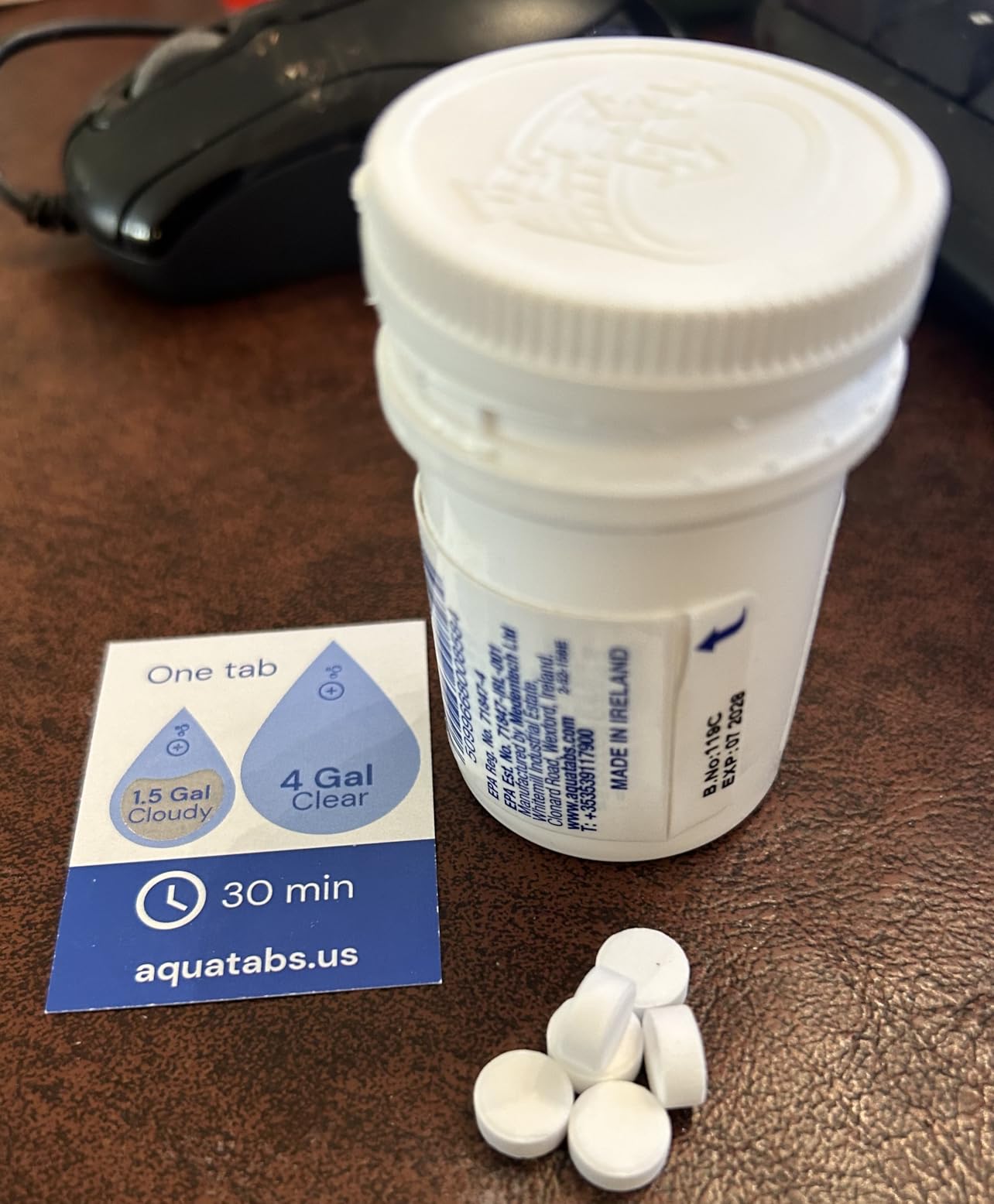 Aquatabs Water Purification Tablets (397mg, 100 Pack). Water Filtration System for Camping, Boating, Emergency Water, Survival Kit, and Marine. customer photo 1