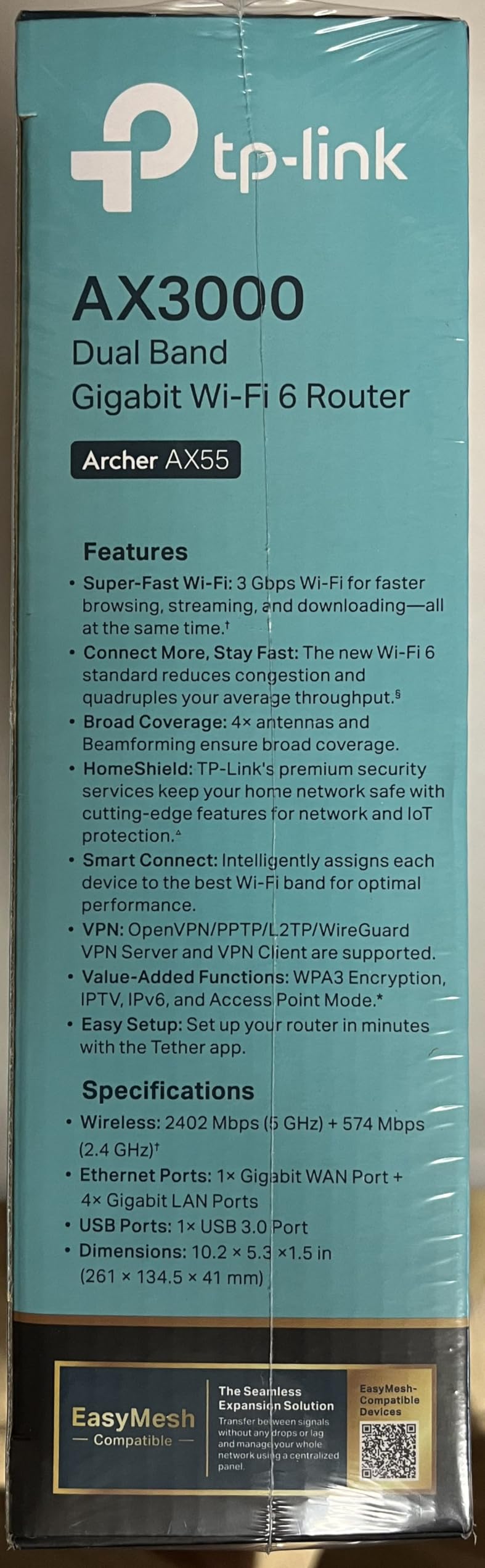 TP-Link Dual-Band AX3000 Wi-Fi 6 Router Archer AX55 | Wireless Gigabit Internet Router for Home | EasyMesh Compatible | VPN Clients & Server | HomeShield, OFDMA, MU-MIMO | USB 3.0 | Secure by Design customer photo 2