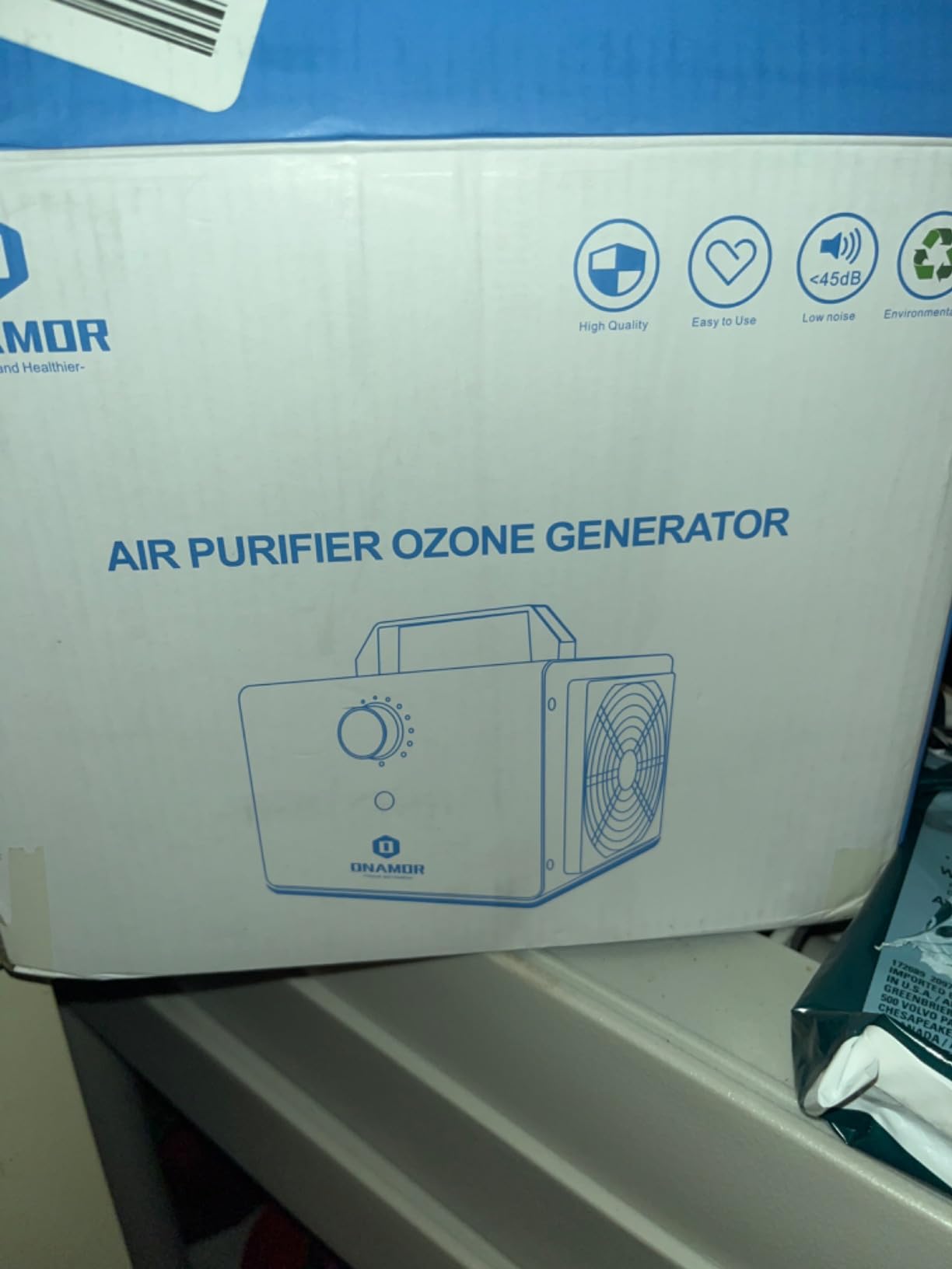 ONAMOR Ozone Generator 77000mg, Ozone Machine Ionizer O3 Deodorizer for Home, Basement, Smoke, and Pet Room customer photo 2