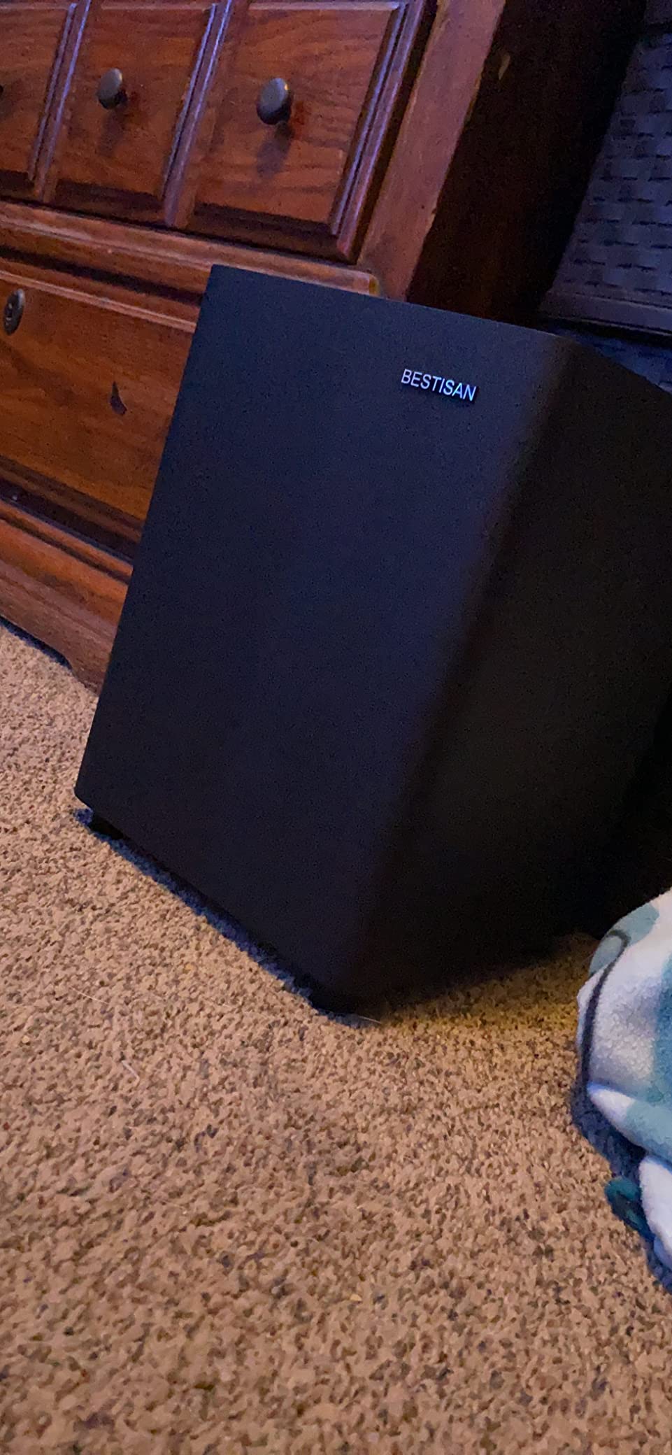 BESTISAN Powered Subwoofer, Deep Bass Sub, Down Firing Subs, Easy Setup with Home Theater System, Receiver, Speakers, Coaxial Cable Included, RCA, LFE, AUX Input, High-Level Speaker Input & Output customer photo 2