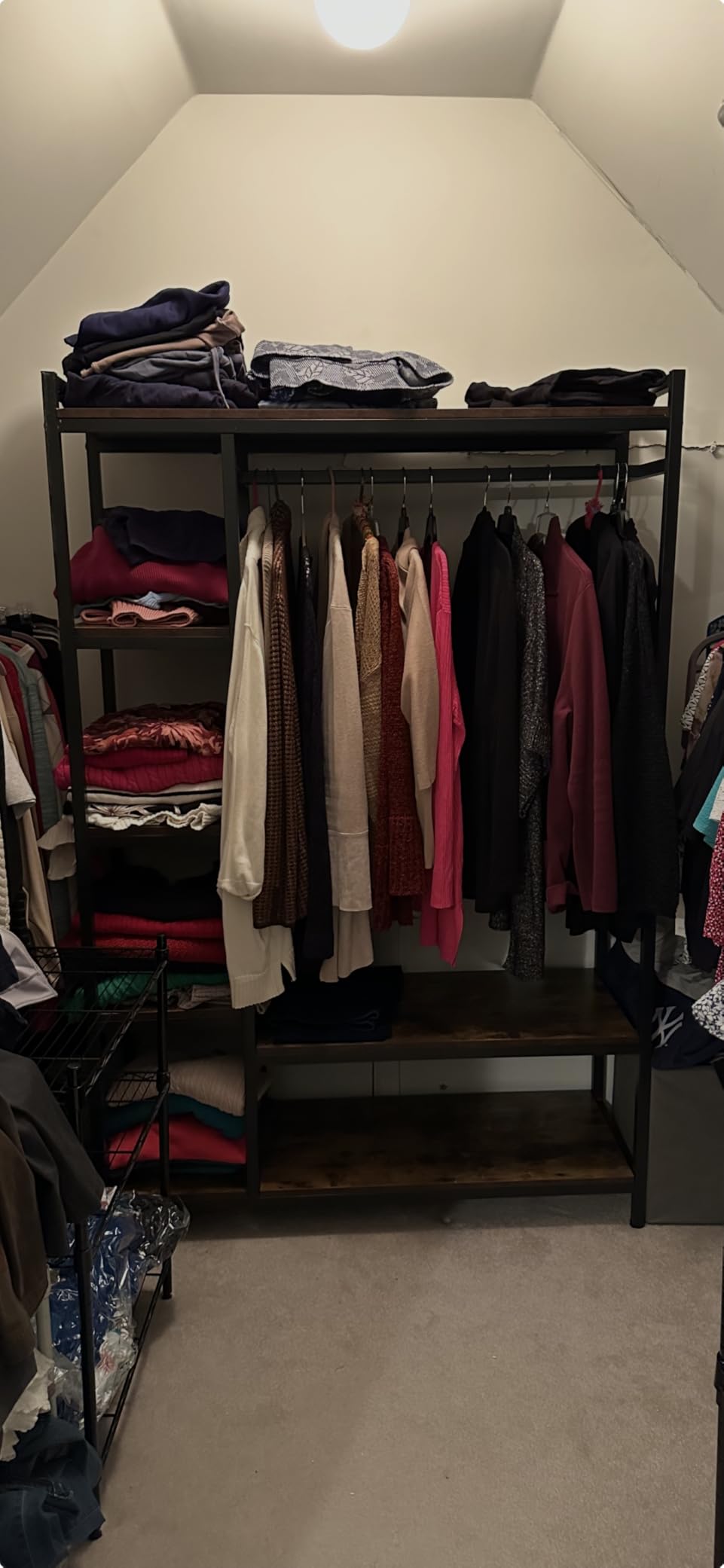 LITTLE TREE Free Standing Wood Closet Clothes Rack,Heavy Duty Grament Rack with Shelves,Hanging Racks for Clothes Clothing Rack for Bedrom,Wardrobe Closet Organizer,350 lb Capacity customer photo 1