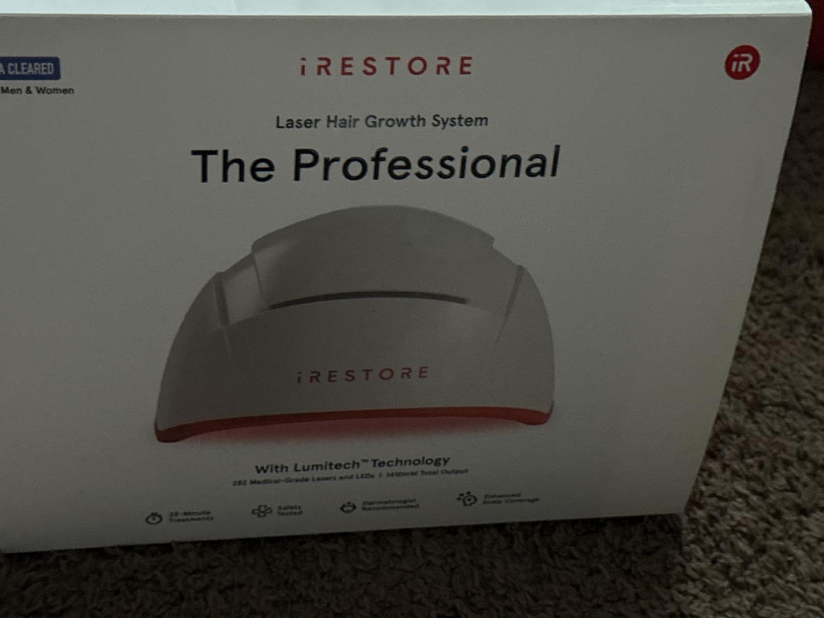 iRestore Professional + Rechargeable Battery Pack - Laser Red Light Therapy for Hair Growth - FDA Cleared Hair Loss, Thinning Treatment for Men & Women - Hair Regrowth Cap - 282 Lasers & LEDs customer photo 1
