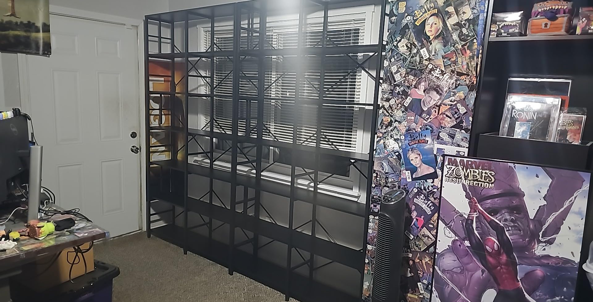 HOMISSUE Bookshelf, Industrial Double Wide 7-Tier Bookshelves, 84