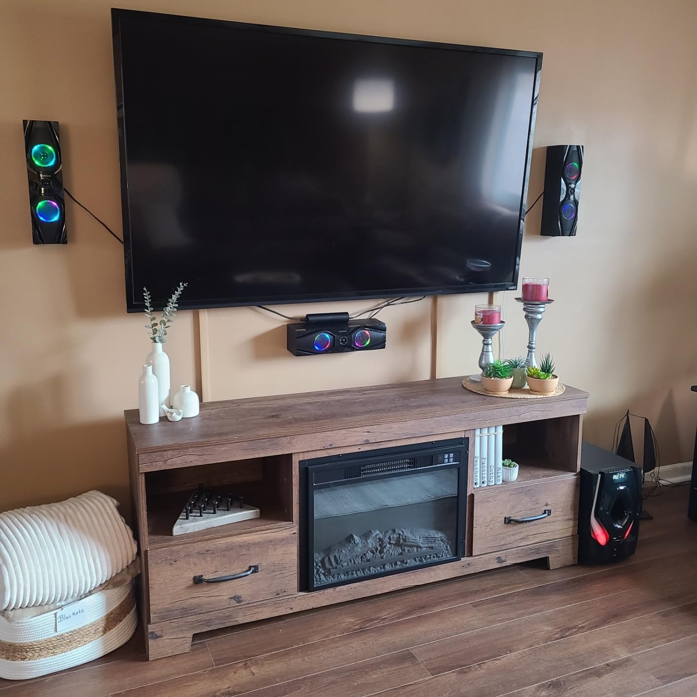 Bobtot Home Theater Systems Surround Sound Speakers - 1200 Watts 10 inch Subwoofer 5.1/2.1 Channel Audio Stereo System with ARC Optical Bluetooth Input for 4K TV Ultra HD AV DVD FM Radio USB customer photo 1