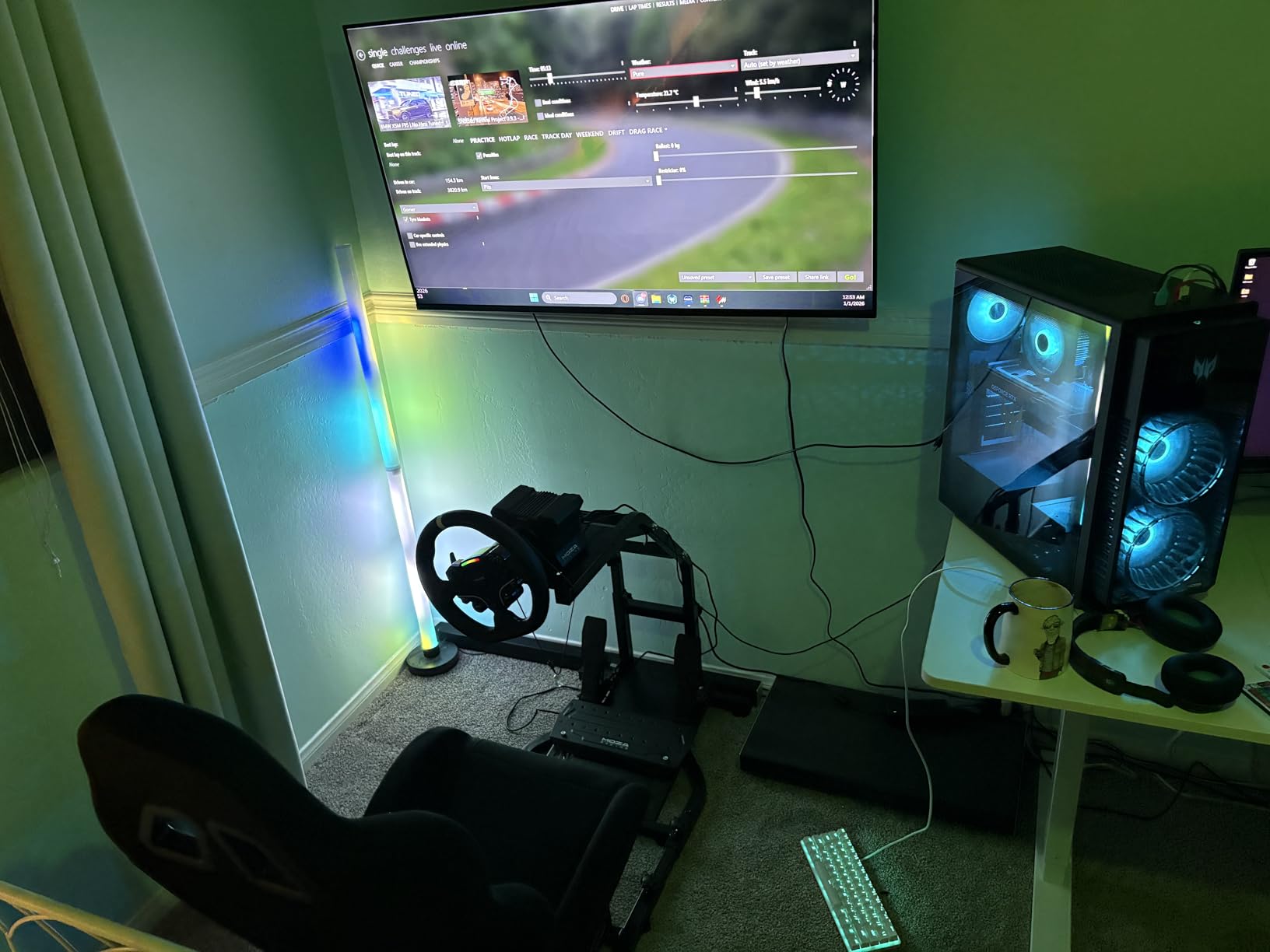 Dardoo G29 Racing Simulator Cockpit with Adjustable Race Seat Fit for Logitech G920 G923, for Thrustmaster T150 T300RS GT Racing Steering Wheel Stand, Not Included Wheel Shifter and Pedals customer photo 1