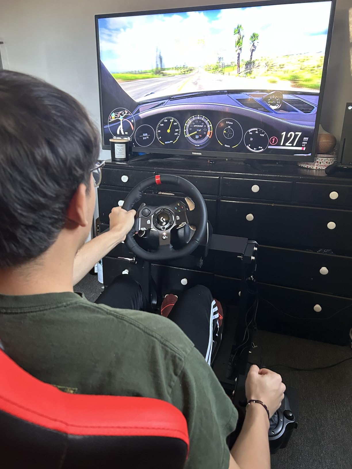 Dardoo G920 Racing Simulator Cockpit with Seat Fit for Logitech G923 G29, for Thrustmaster T150 T300 T248,Sim Racing Cockpit Not Included Wheel Pedals customer photo 2