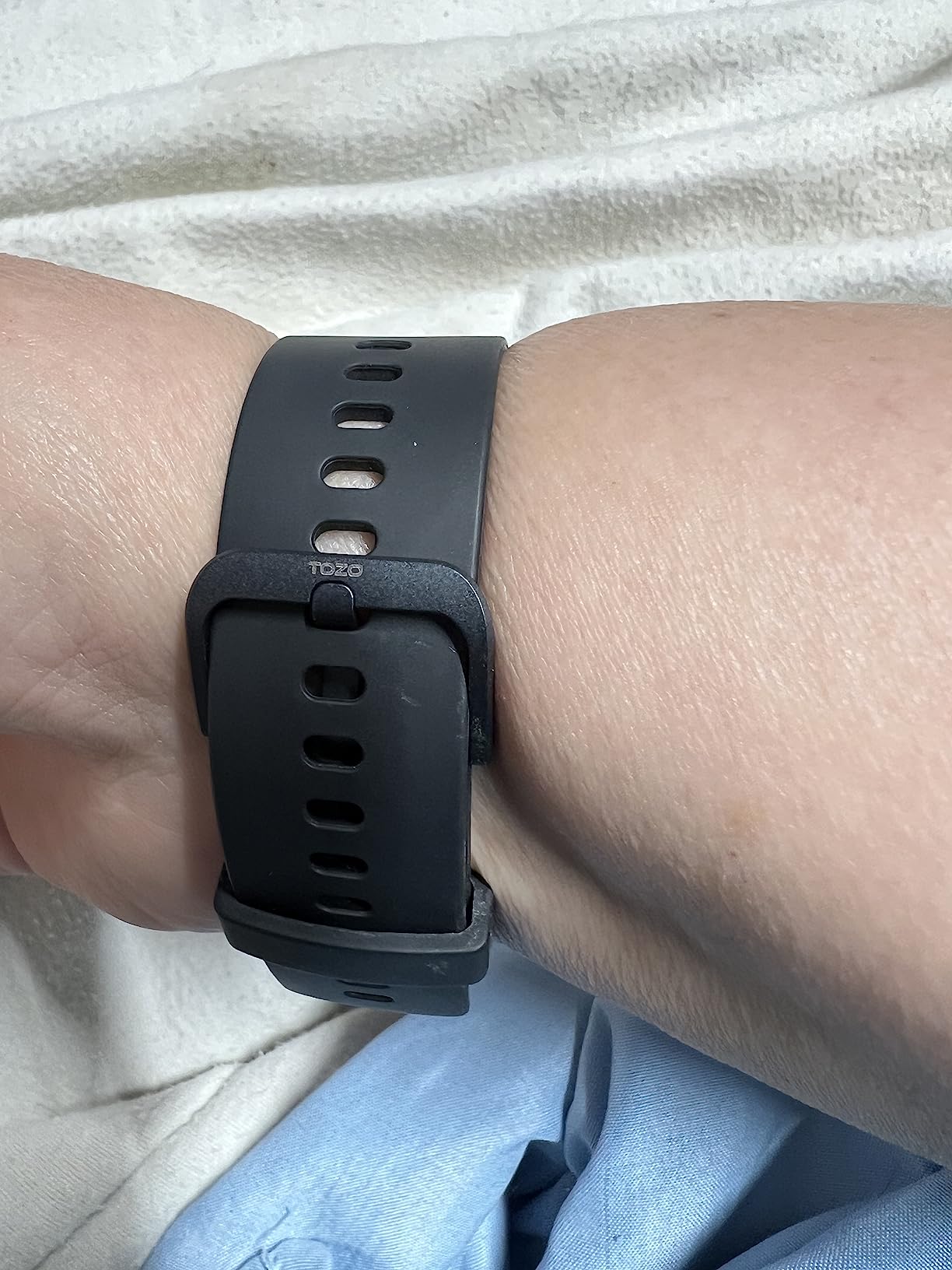 TOZO S2 40mm Mini Smart Watch Alexa Built-in Fitness Tracker with Sleep Monitor 5ATM Waterproof HD Color Touchscreen for Men Women Compatible with iPhone&Android Black customer photo 2