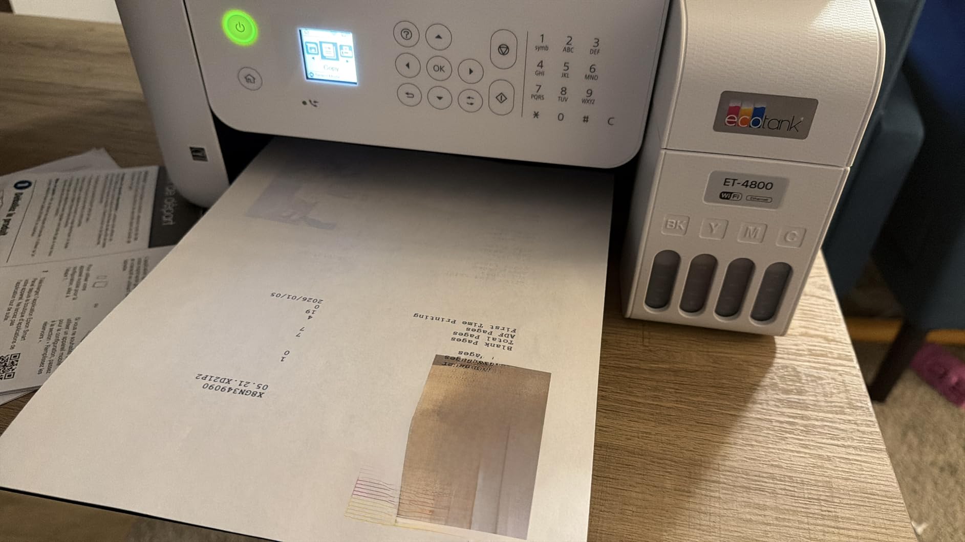 Epson EcoTank ET-4800 Wireless All-in-One Supertank Color Inkjet Printer, White - Print Copy Scan Fax - 10.0 ppm, 5760 x 1440 dpi, 8.5