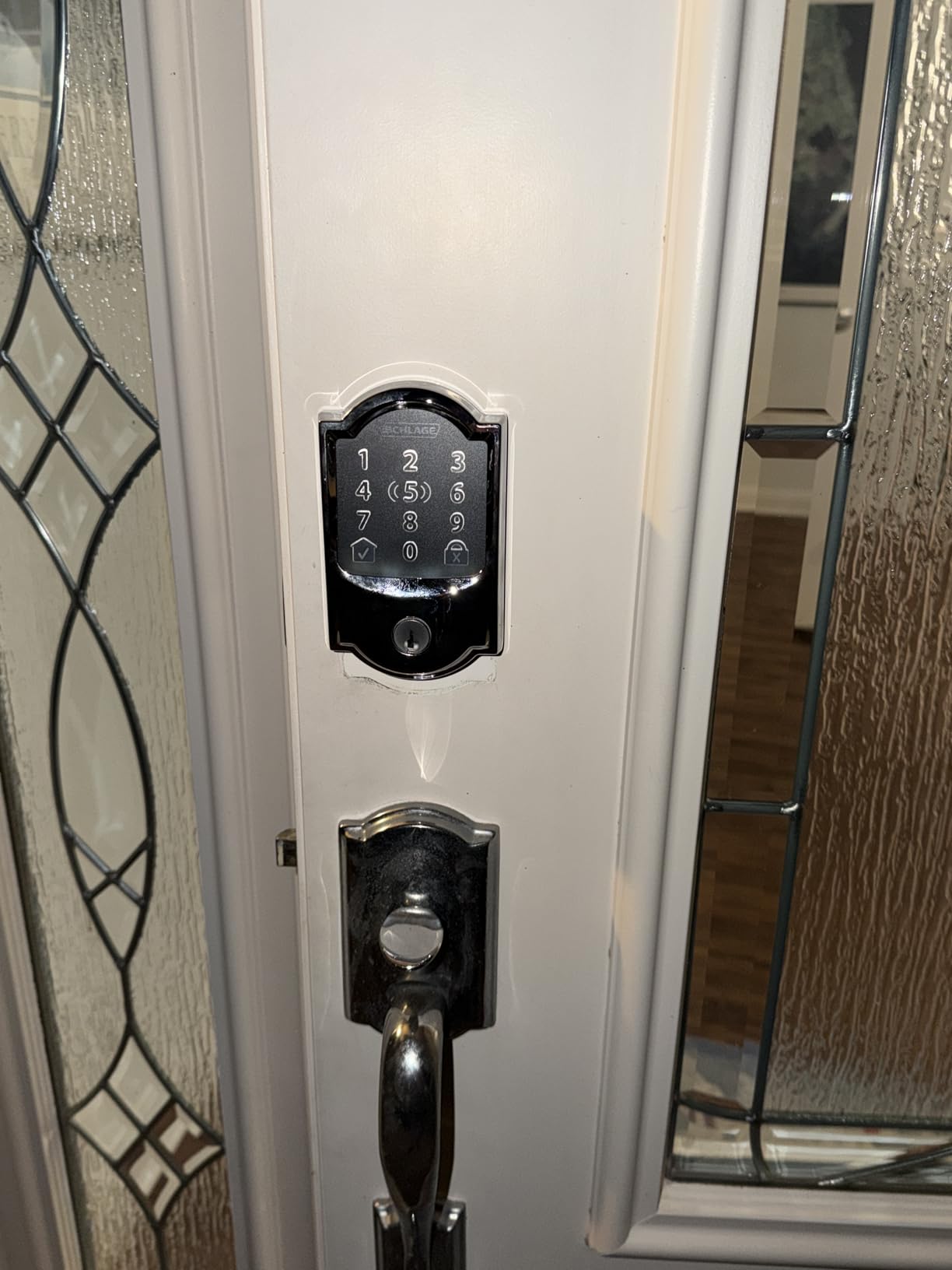 Schlage Encode Plus Smart Wi-Fi Lock for Front Door, Keyless Entry Deadbolt, Unlock with Apple Watch, Built-in WiFi and App Control, Easy Install, Alexa & Apple HomeKit Compatible, Satin Nickel customer photo 1