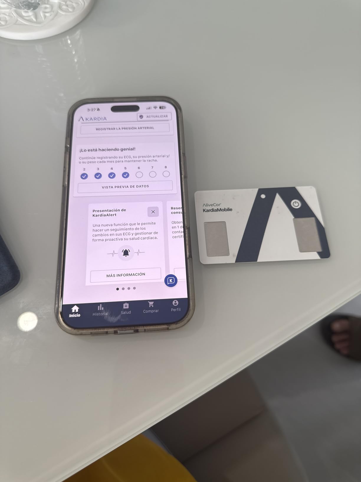 KardiaMobile Card Credit-Card Sized EKG, Medical-Grade & FDA-Cleared Personal Heart Monitor, Bluetooth Enabled, On-The-Go Check-Up Anywhere, Compatible with Most Smartphones, No Subscription Required customer photo 1