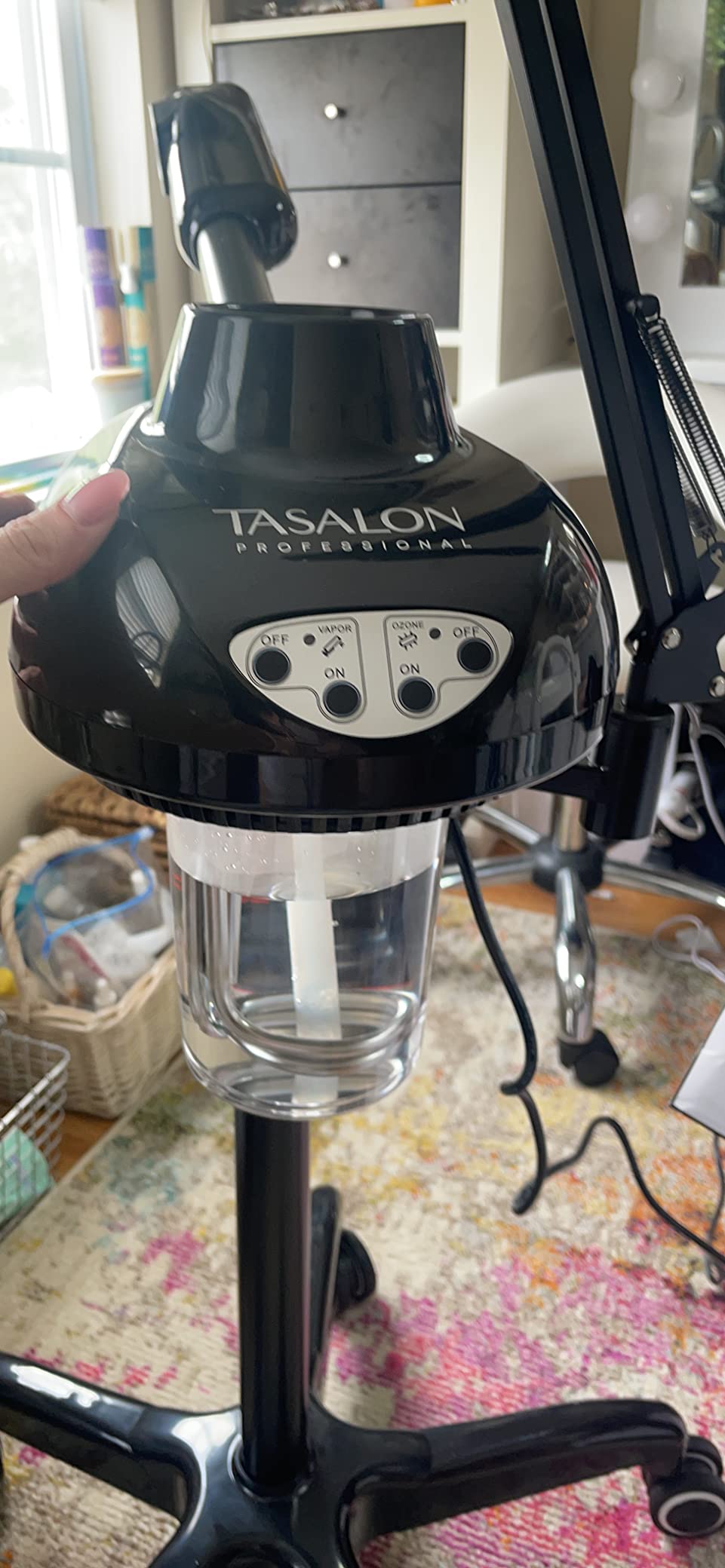 TASALON Professional 2 in 1 Facial Steamer With 5X Magnifying Foldable Arm, Ozone Mist Steamer for Face, Salon Spa Beauty Skin Care Equipment customer photo 2