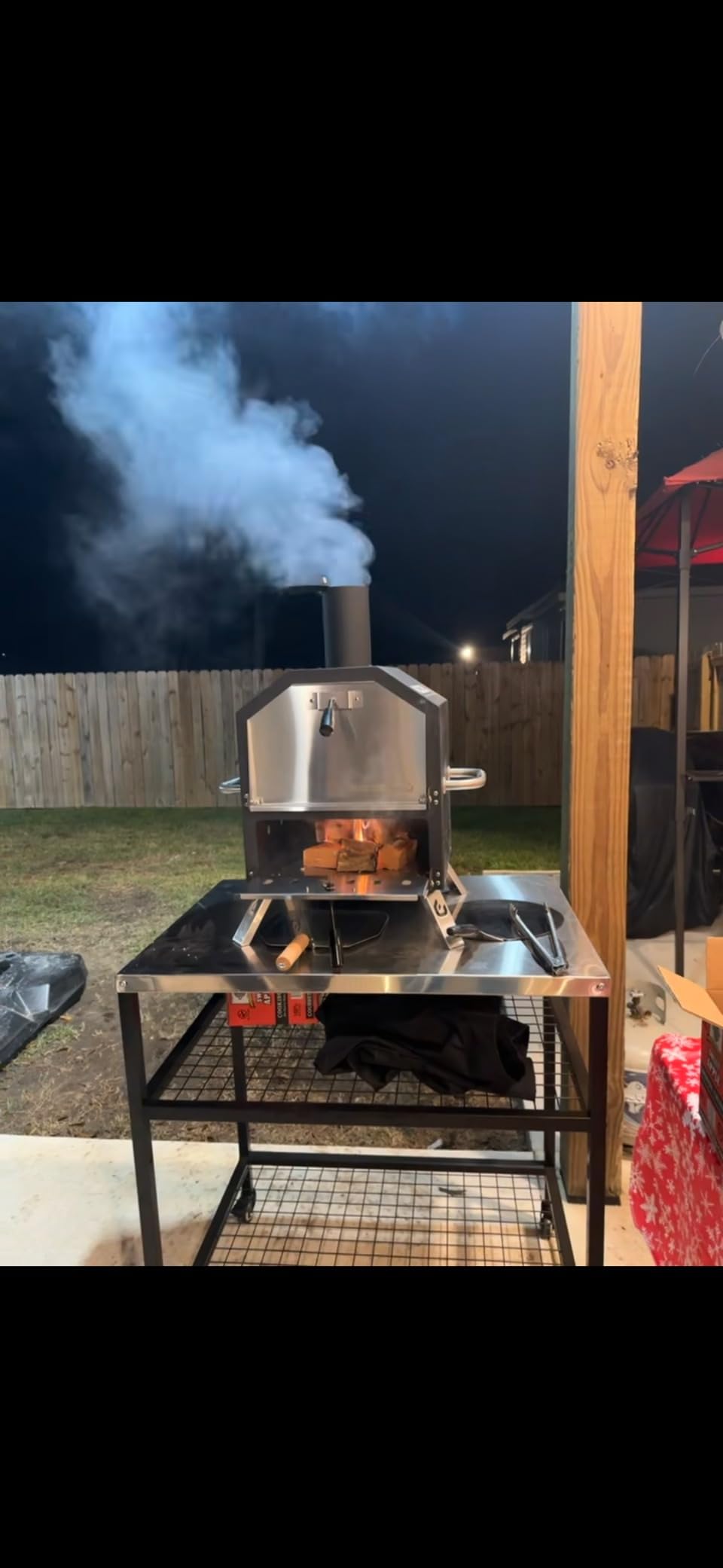 Pizzello Outdoor Pizza Oven Wood Fired 2-Layer Pizza Ovens Outside Pizza Maker with Stone, Pizza Peel, Cover,Removable Cooking Rack for Camping Backyard BBQ (Black) customer photo 1