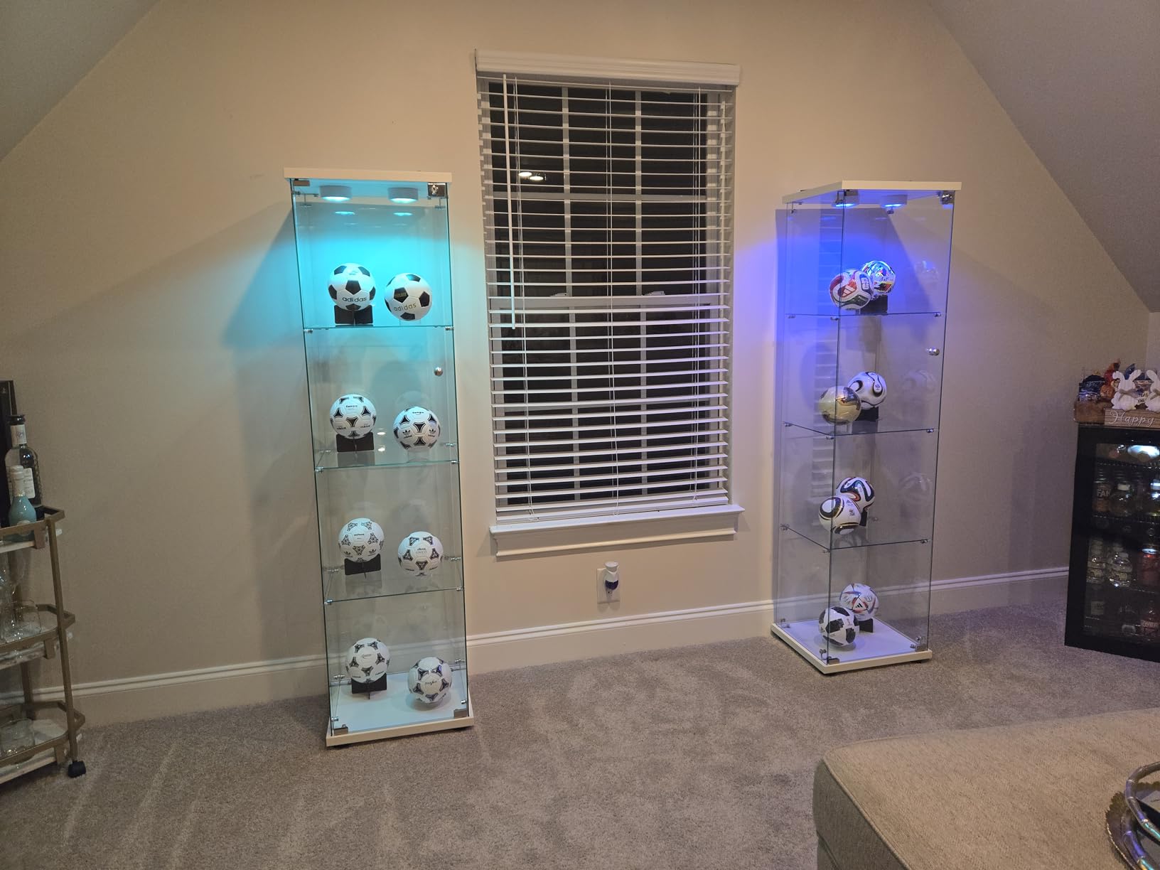 Beauty4U Glass Display Cabinet with 4 Shelves, Curio Cabinets for Living Room, Bedroom, Office, Black Floor Standing Glass Bookshelf, Quick Installation customer photo 2