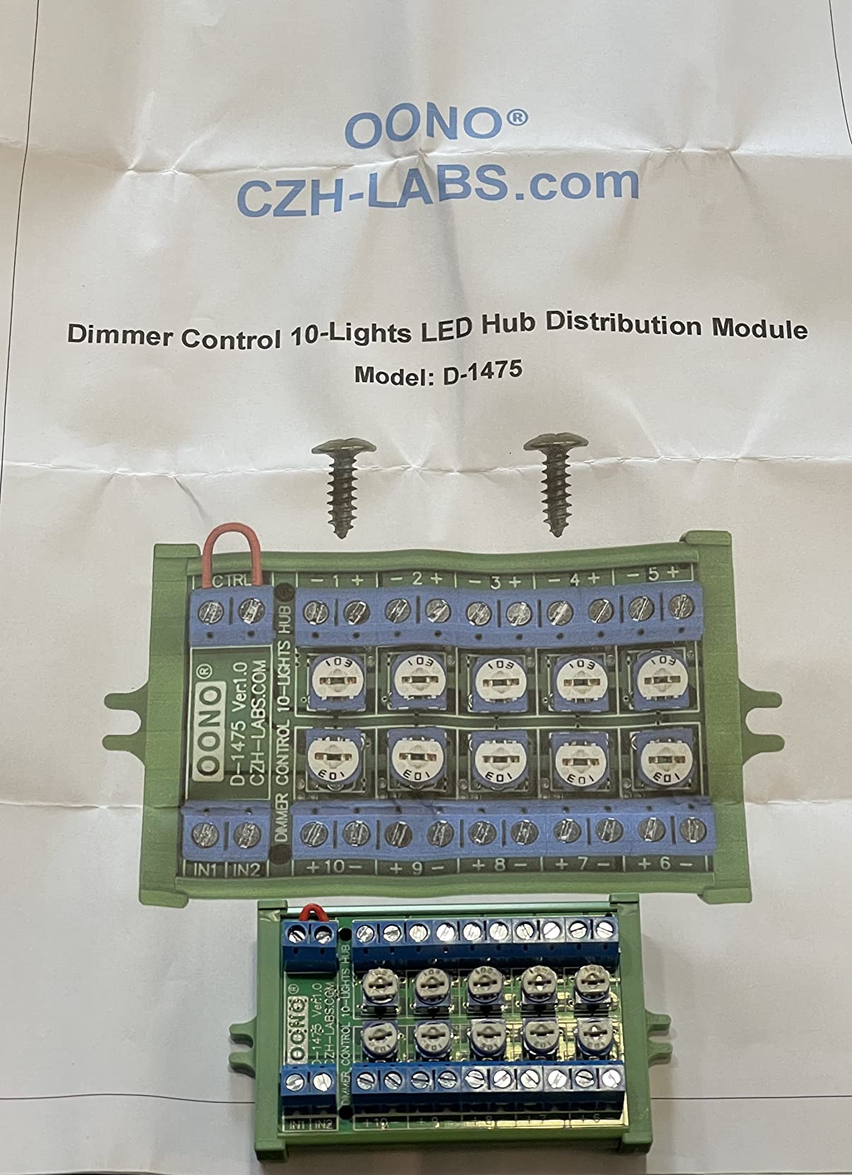 Dimmer Control 10-Lights LED Hub Distribution Module, AC/DC 5 to 24V Input, for HO/N/O Train Model customer photo 1