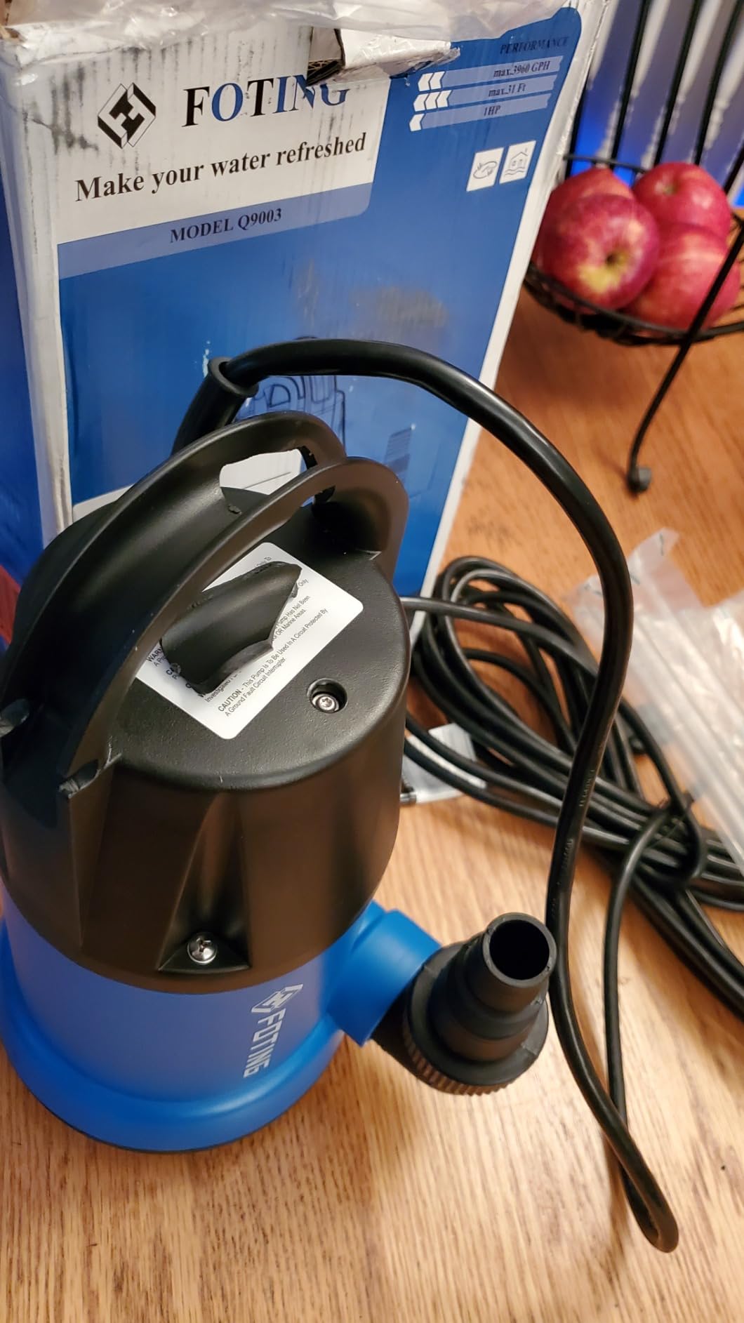 FOTING Sump Pump 1HP Clean/Dirty Submersible Water Pump, 4600GPH Utility Pump customer photo 2