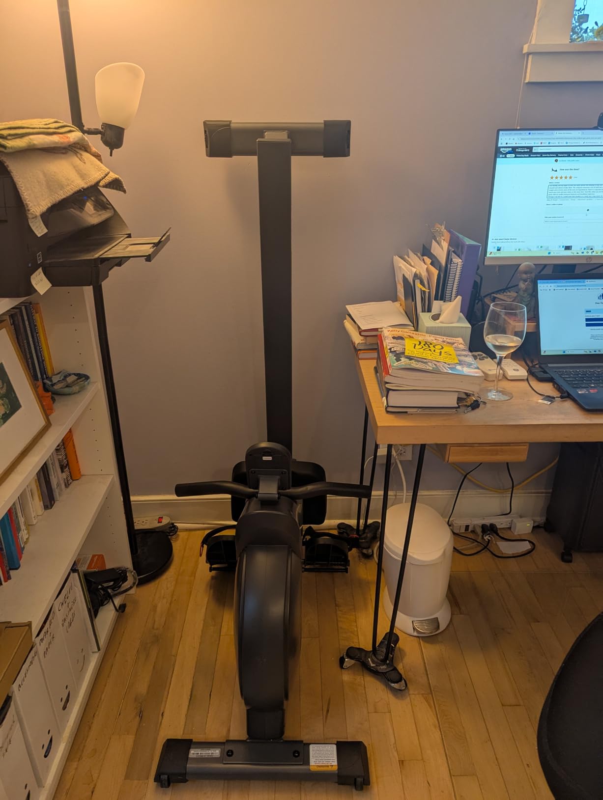 Sunny Health & Fitness Magnetic Rowing Machine Rower with 8-Level Resistance, 53.4