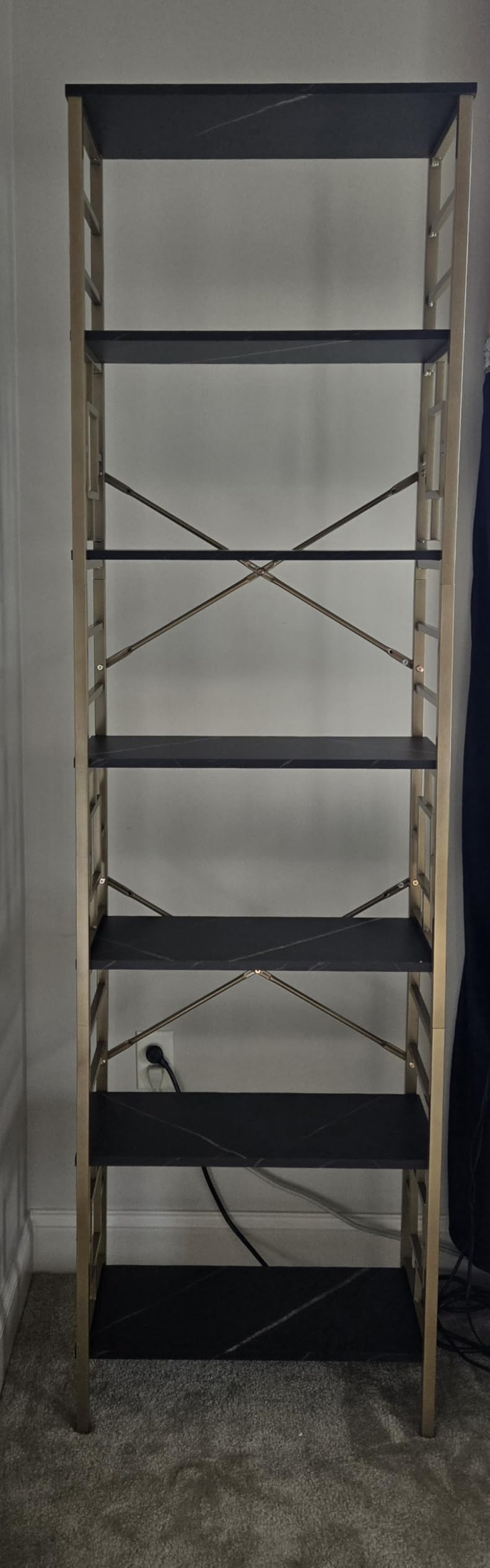 HOMISSUE Bookcase,6-Tier Tall Bookshelf Metal Bookcase and Bookshelves, Free Standing Storage Modern Bookshelf for Home Office Living Room and Bedroom, Rustic Brown customer photo 2