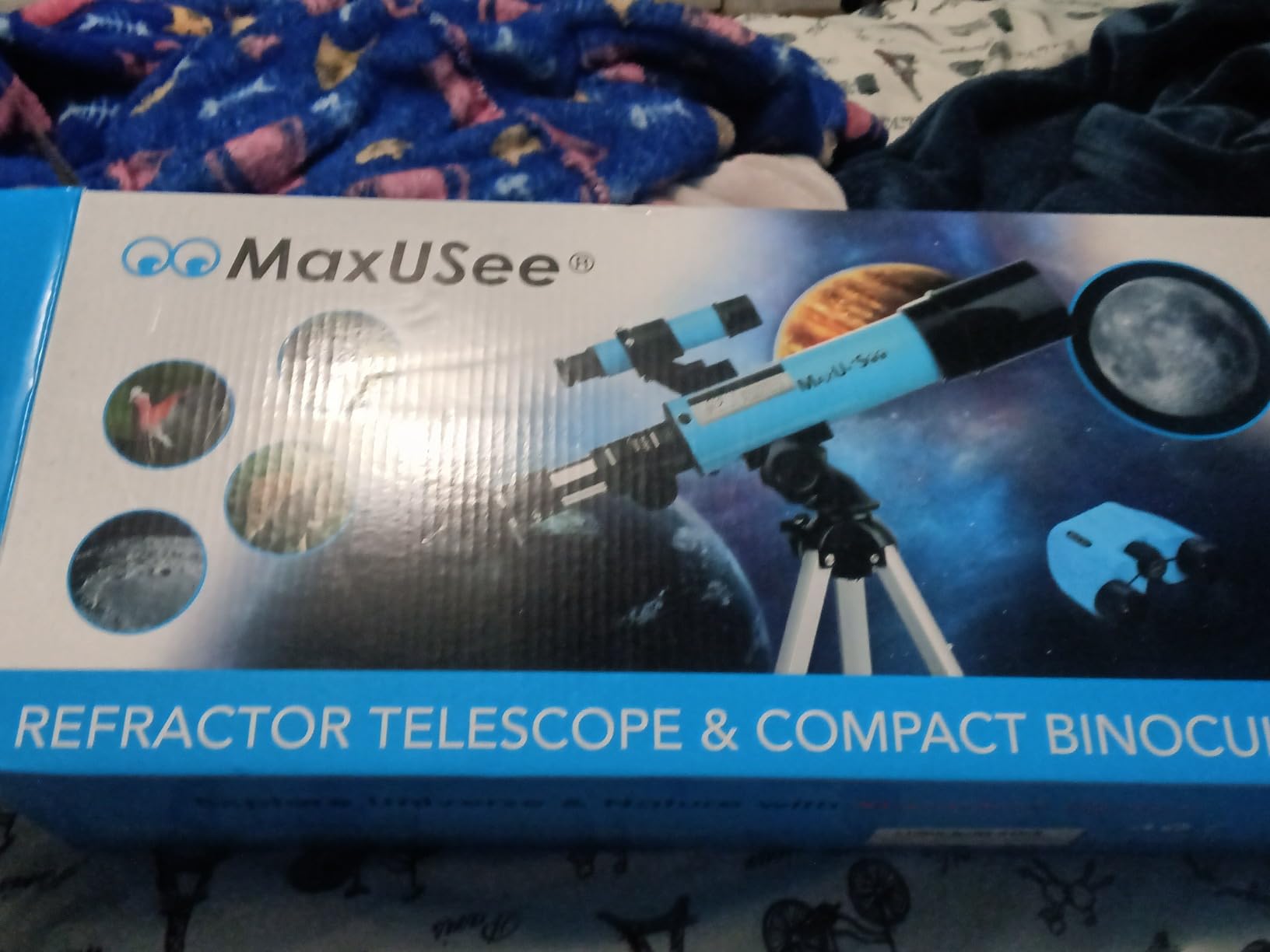 Lunar Telescope for Kids and Astronomy Beginners, Refractor Telescope with Finder Scope and 3 Eyepieces, Travel Telescope with Compact HD Binoculars customer photo 1