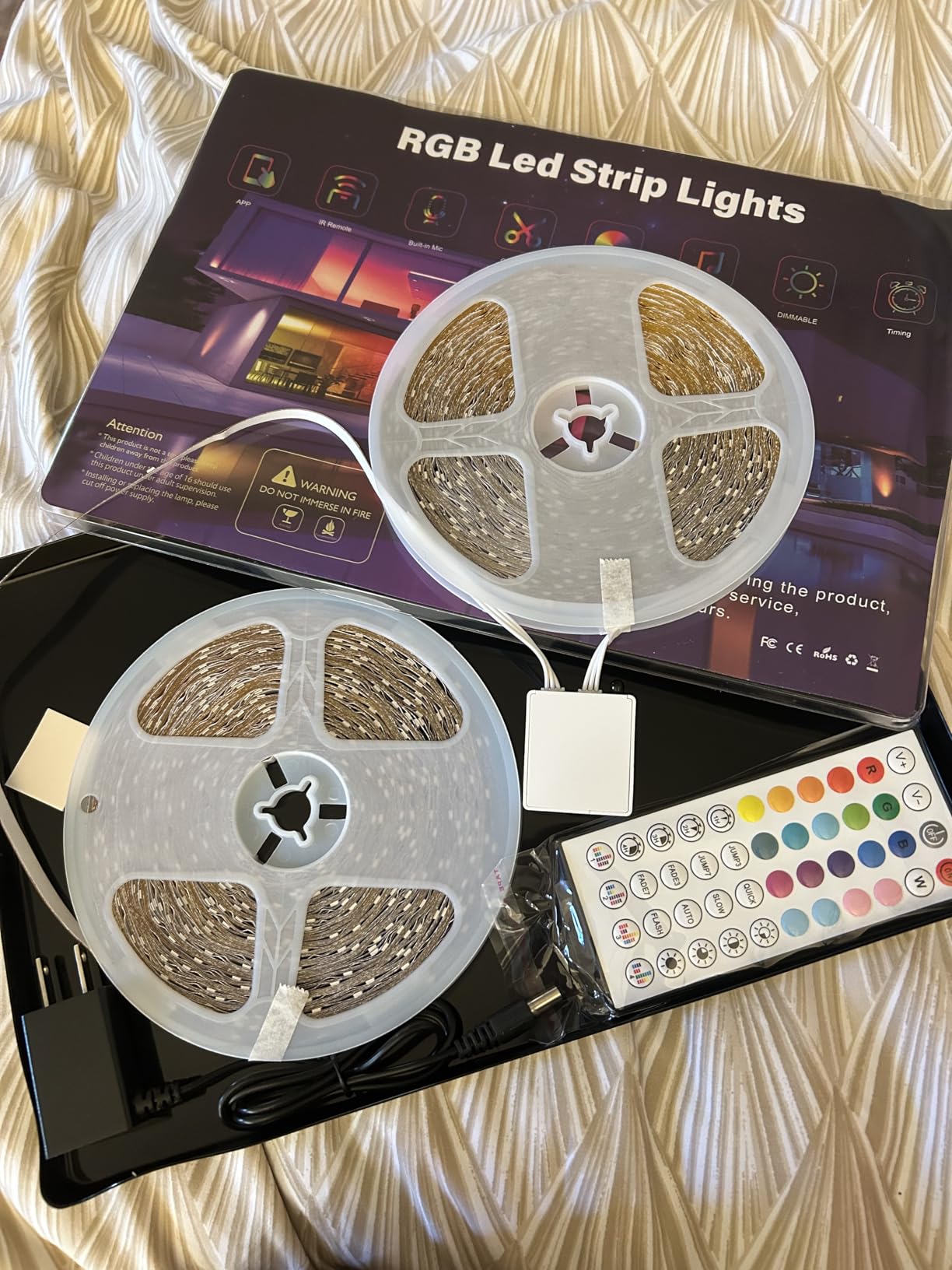 Keepsmile 100ft Led Strip Lights (2 Rolls of 50ft) Bluetooth Smart App Control Music Sync Color Changing RGB Led Light Strip with Remote customer photo 2