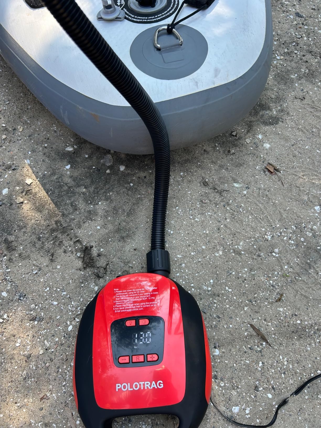 Paddle Board Pump, SUP Electric Pump, Professional 20 PSI Portable Air Compressor with Auto-Off, Deflation Function and 12V DC Car Cigarette Lighter for Inflatables, Kayaks and Boats customer photo 1